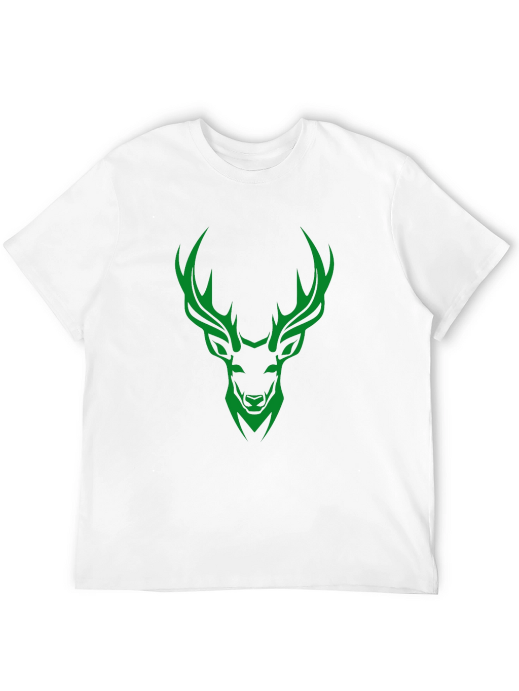Green Deer Graphic Print Mens Black T-Shirt