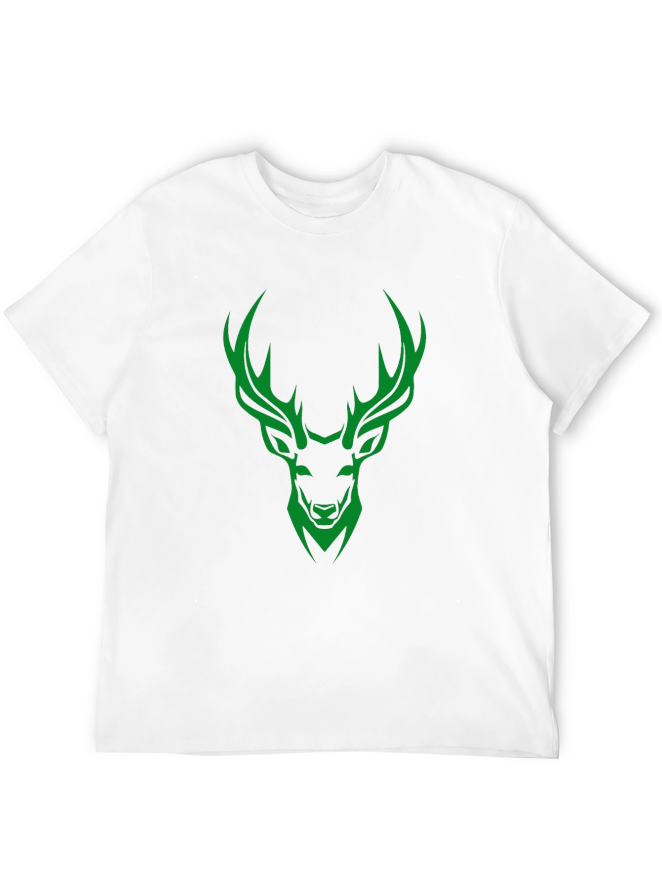 Green Deer Graphic Print Mens Black T-Shirt