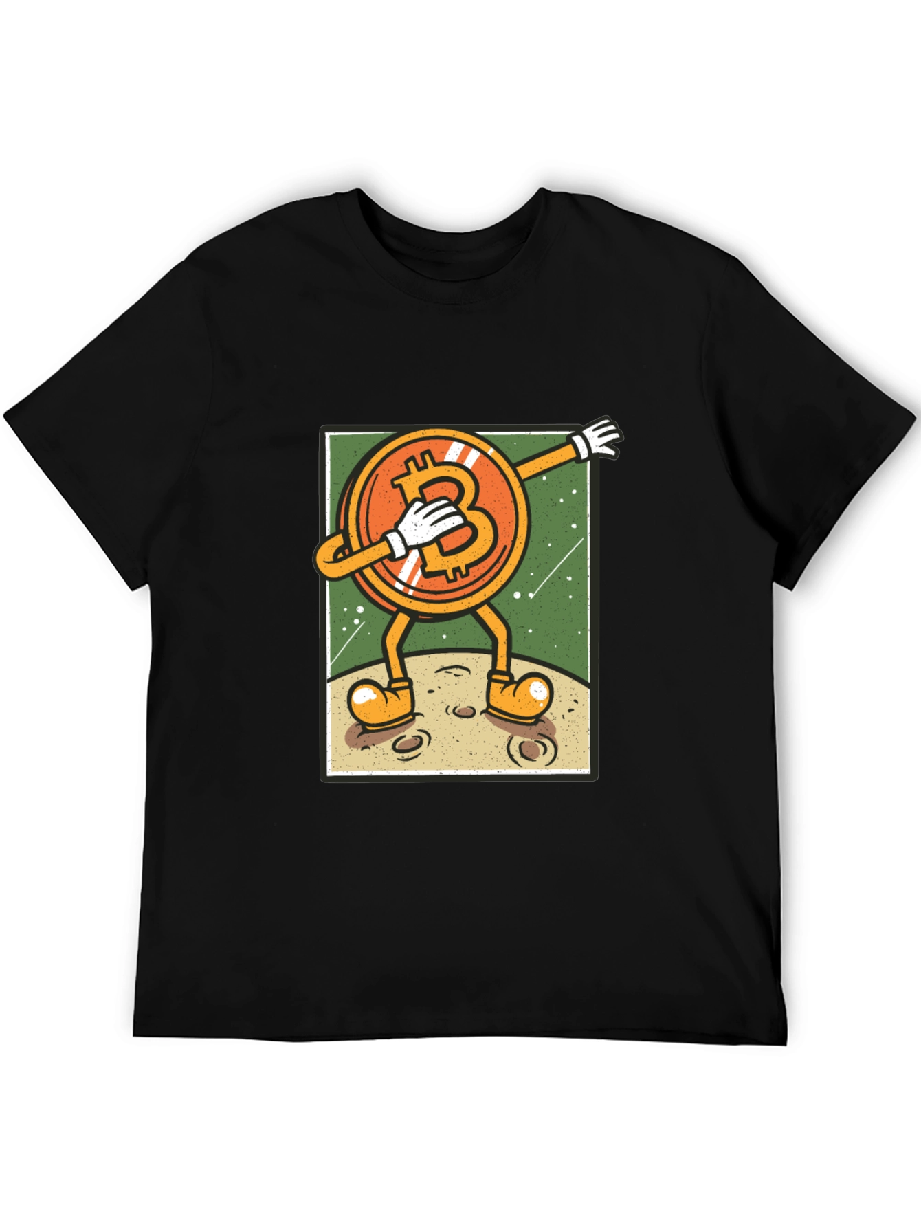 Bitcoin Dabbing Cartoon T-Shirt - Crypto Moon!