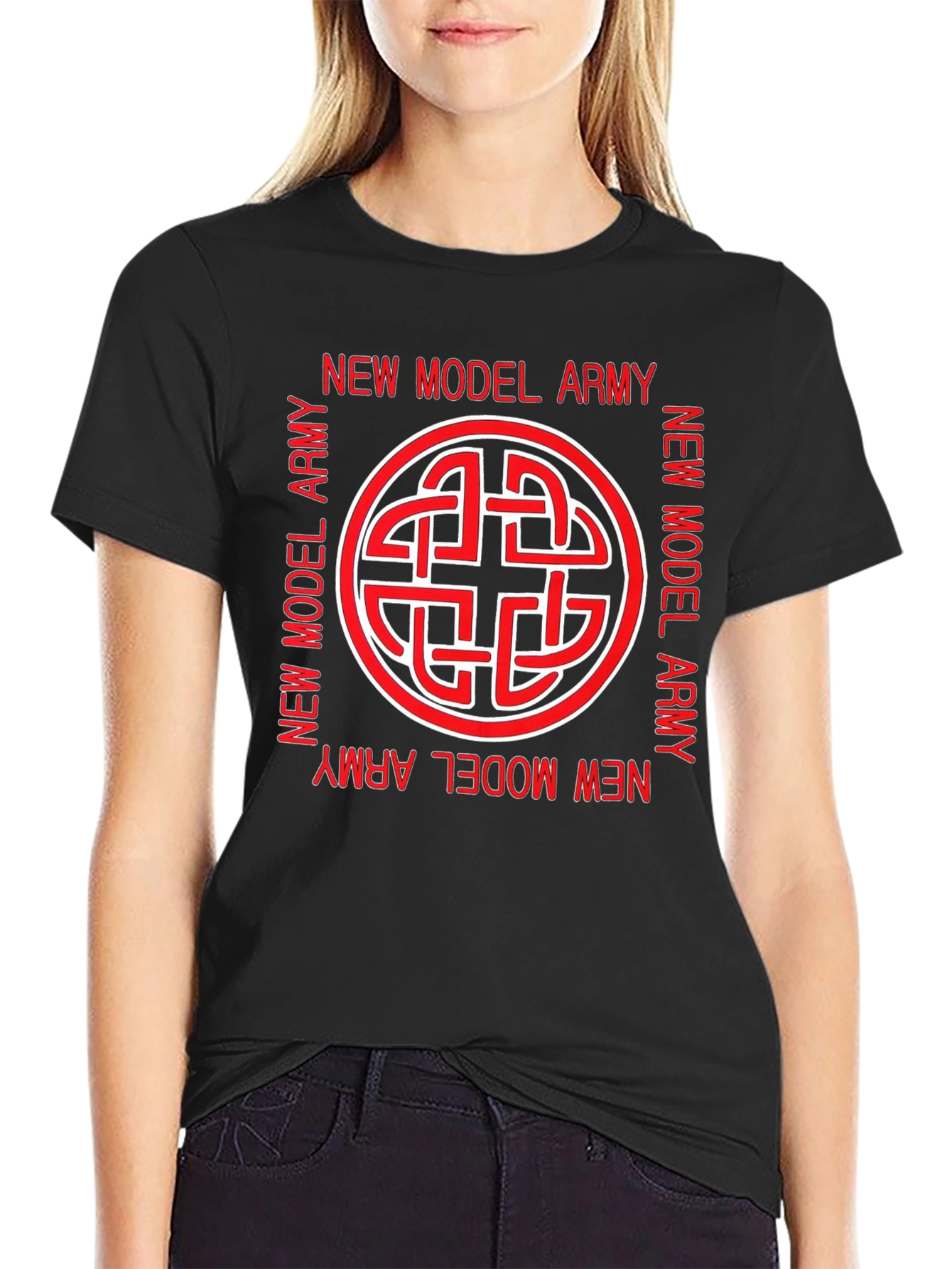 New Model Army Band T-Shirt - Knot Logo Black Tee