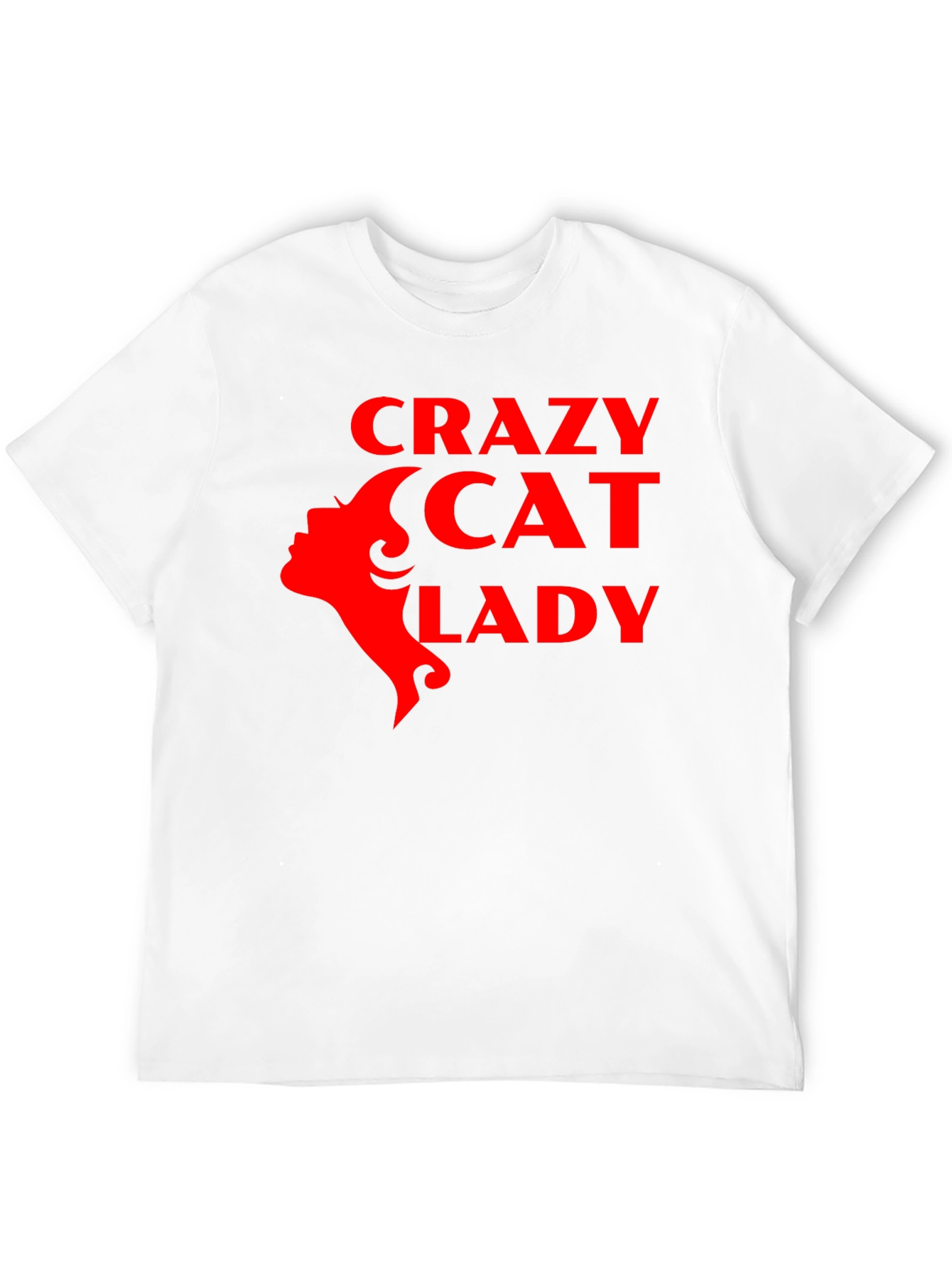 Crazy Cat Lady Graphic T-Shirt - Red Print on Black