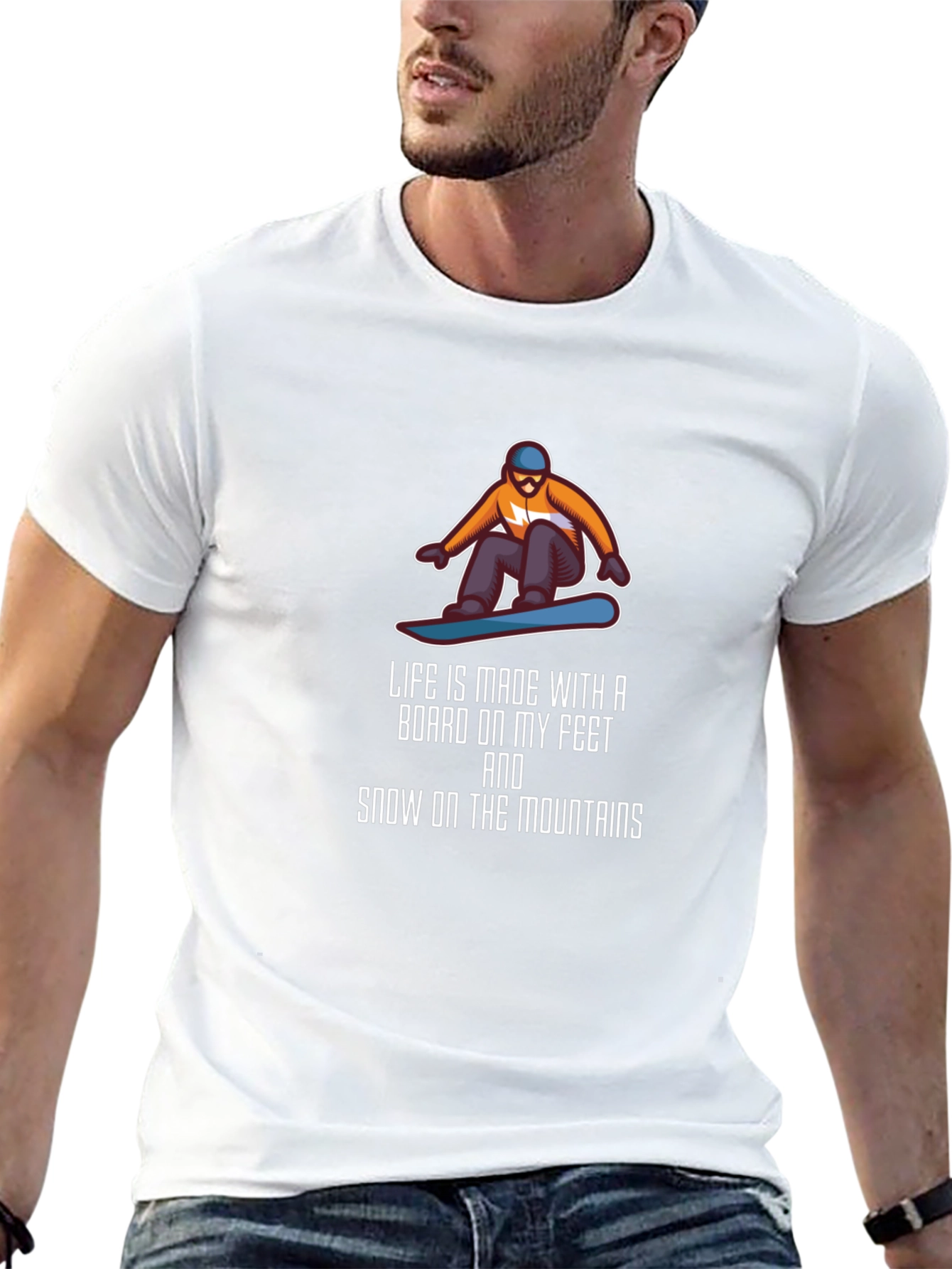 Snowboarder Graphic Tee: Mountain Life Shirt