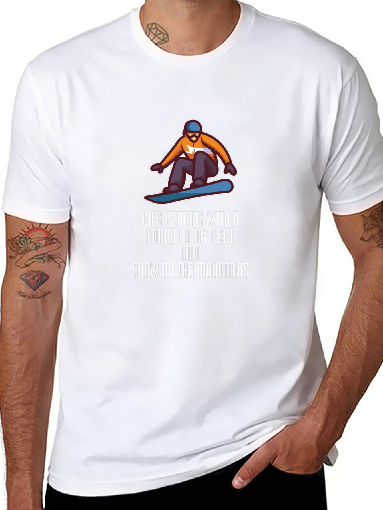 Snowboarder Graphic Tee: Mountain Life Shirt