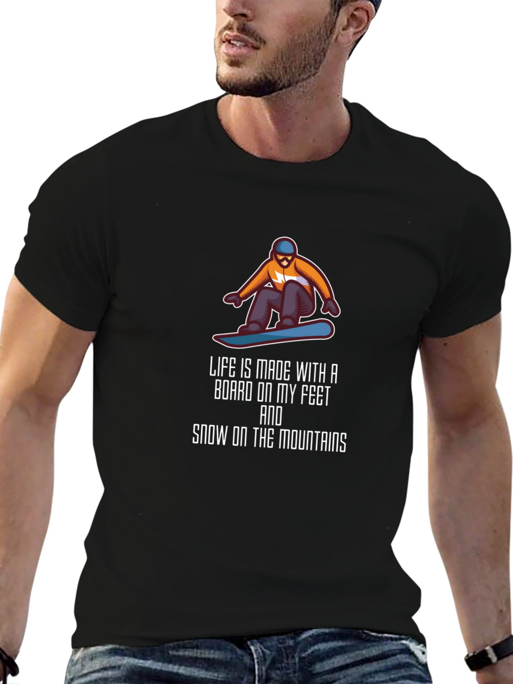 Snowboarder Graphic Tee: Mountain Life Shirt