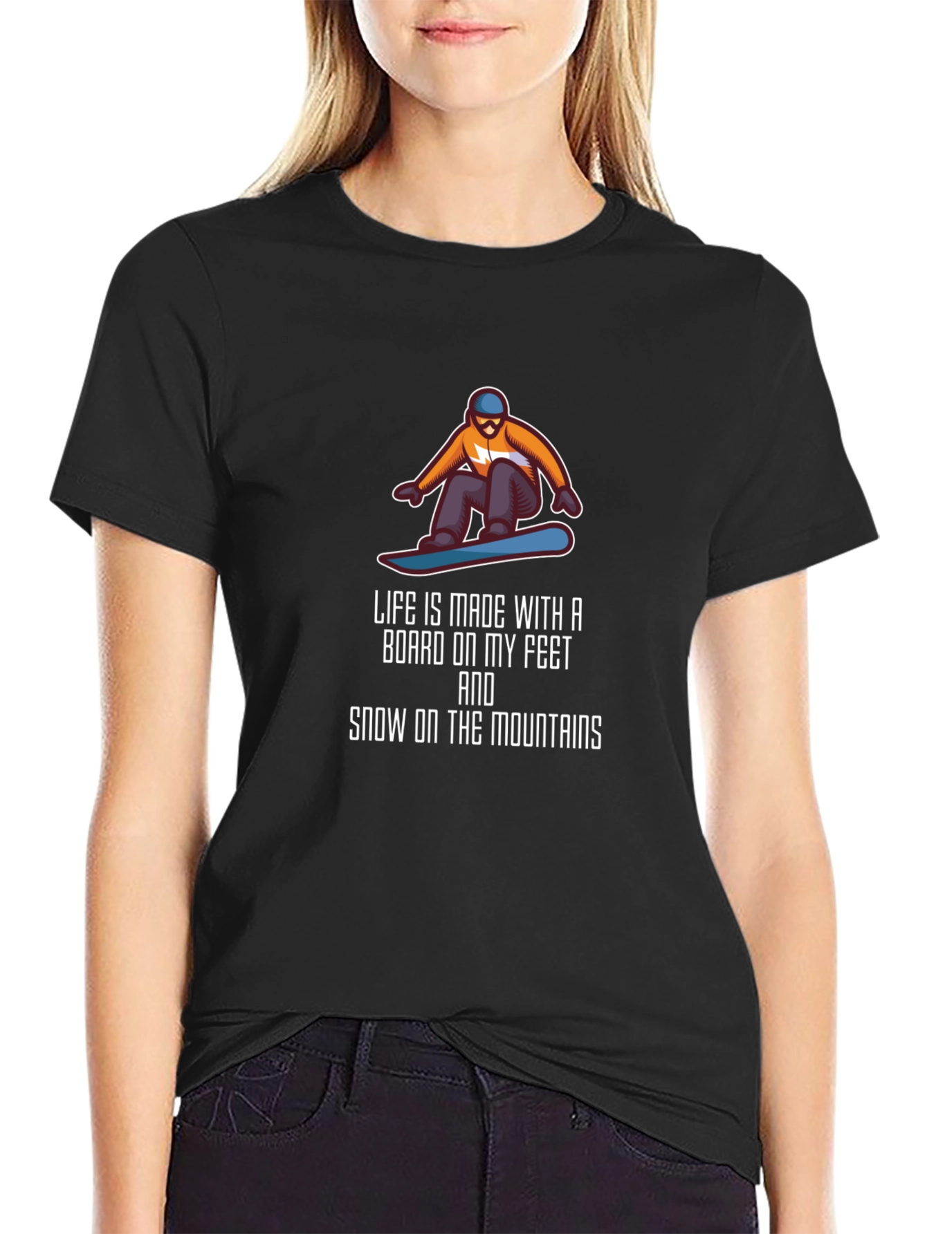 Snowboarder Graphic Tee: Mountain Life Shirt