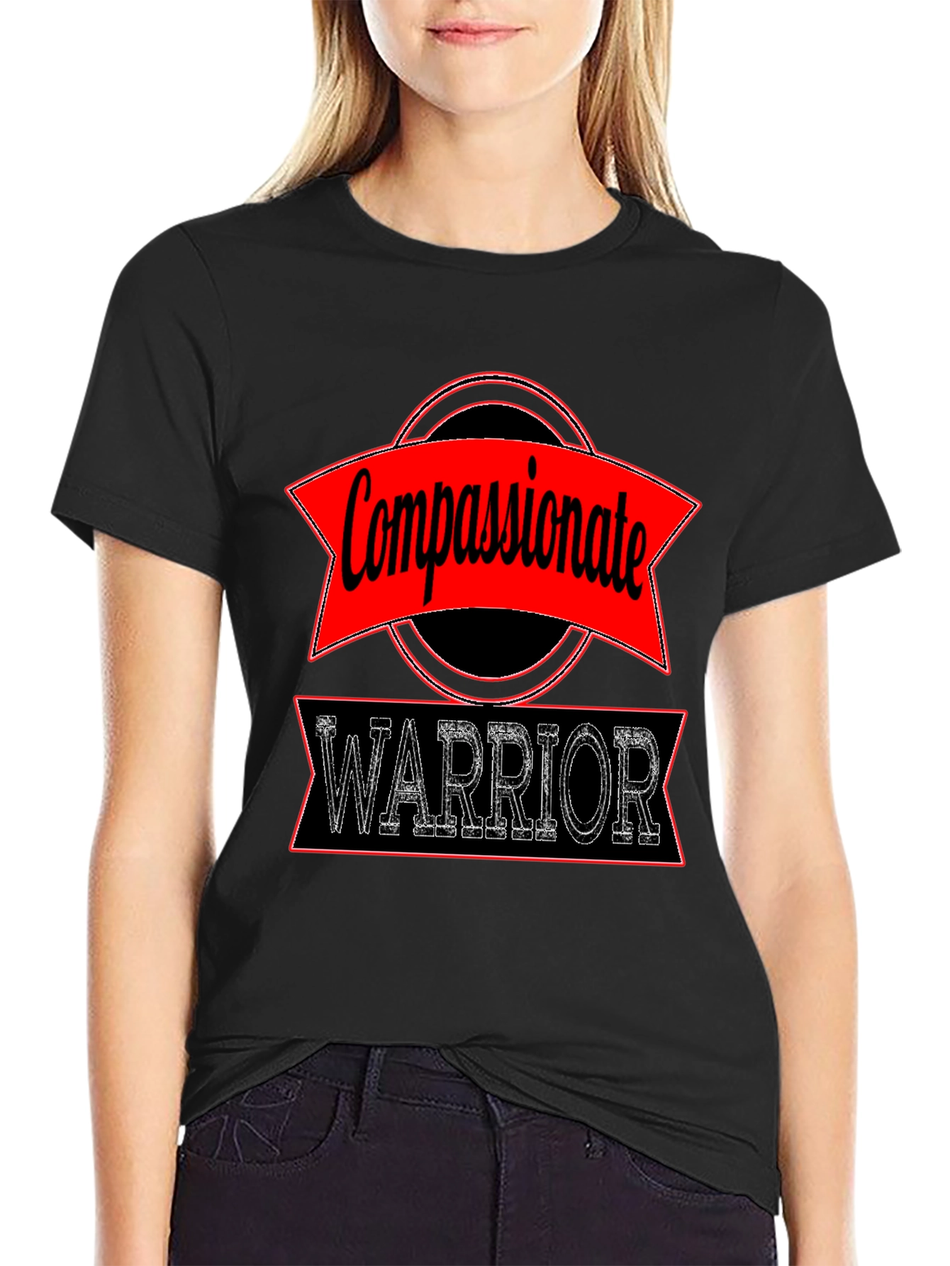 Compassionate Warrior Graphic Tee - Black