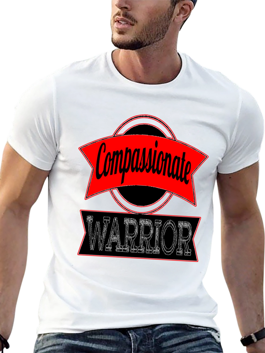Compassionate Warrior Graphic Tee - Black