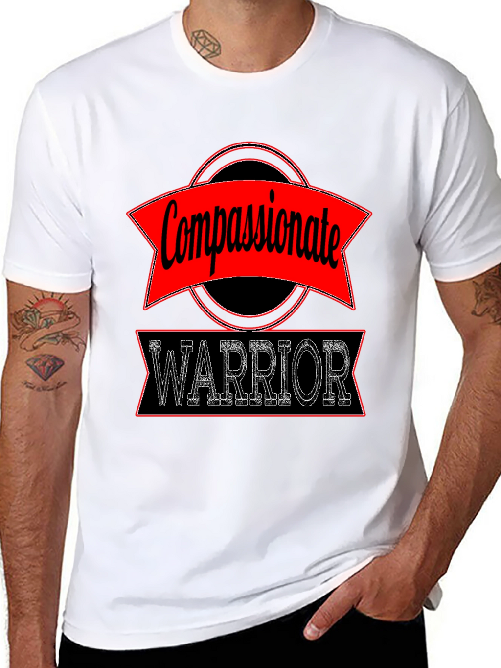 Compassionate Warrior Graphic Tee - Black