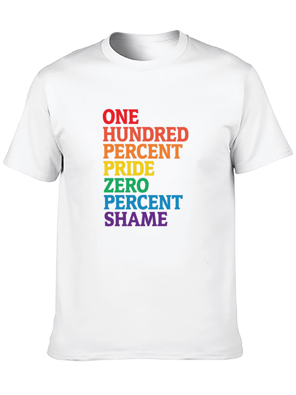 Pride T-Shirt - 100 Percent Pride Zero Percent Shame