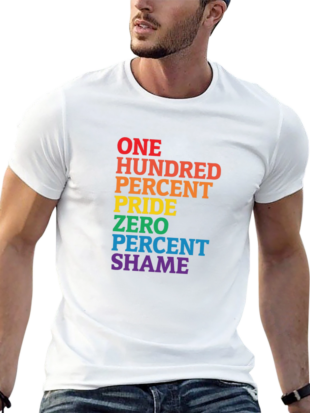 Pride T-Shirt - 100 Percent Pride Zero Percent Shame