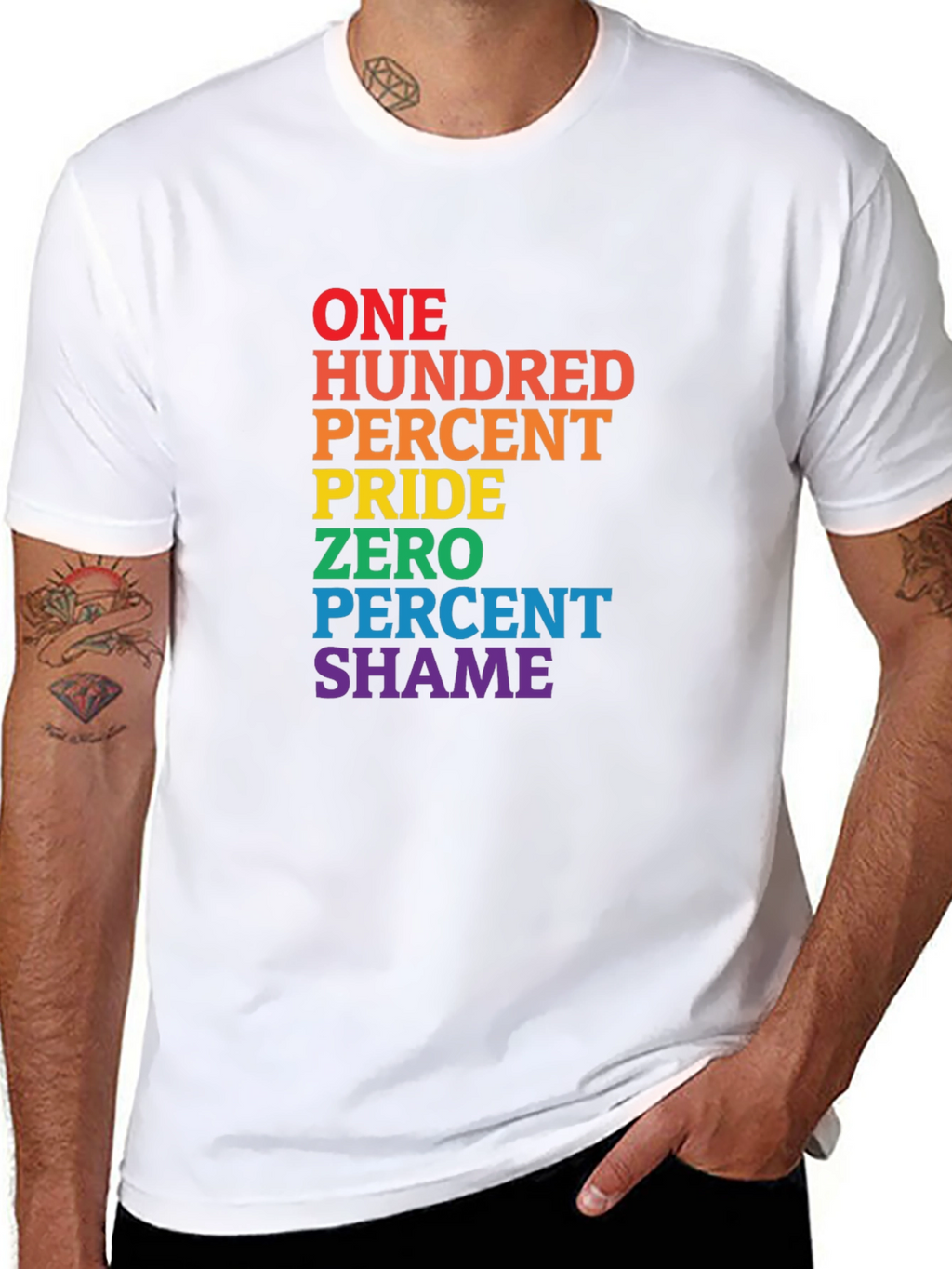 Pride T-Shirt - 100 Percent Pride Zero Percent Shame