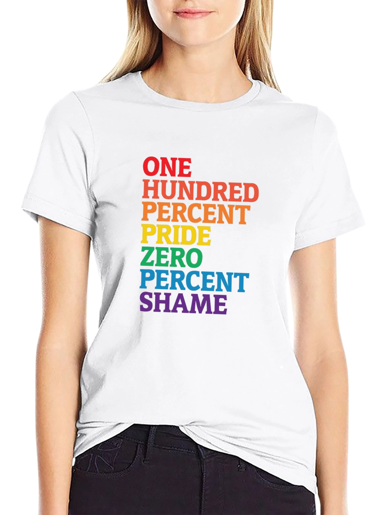 Pride T-Shirt - 100 Percent Pride Zero Percent Shame