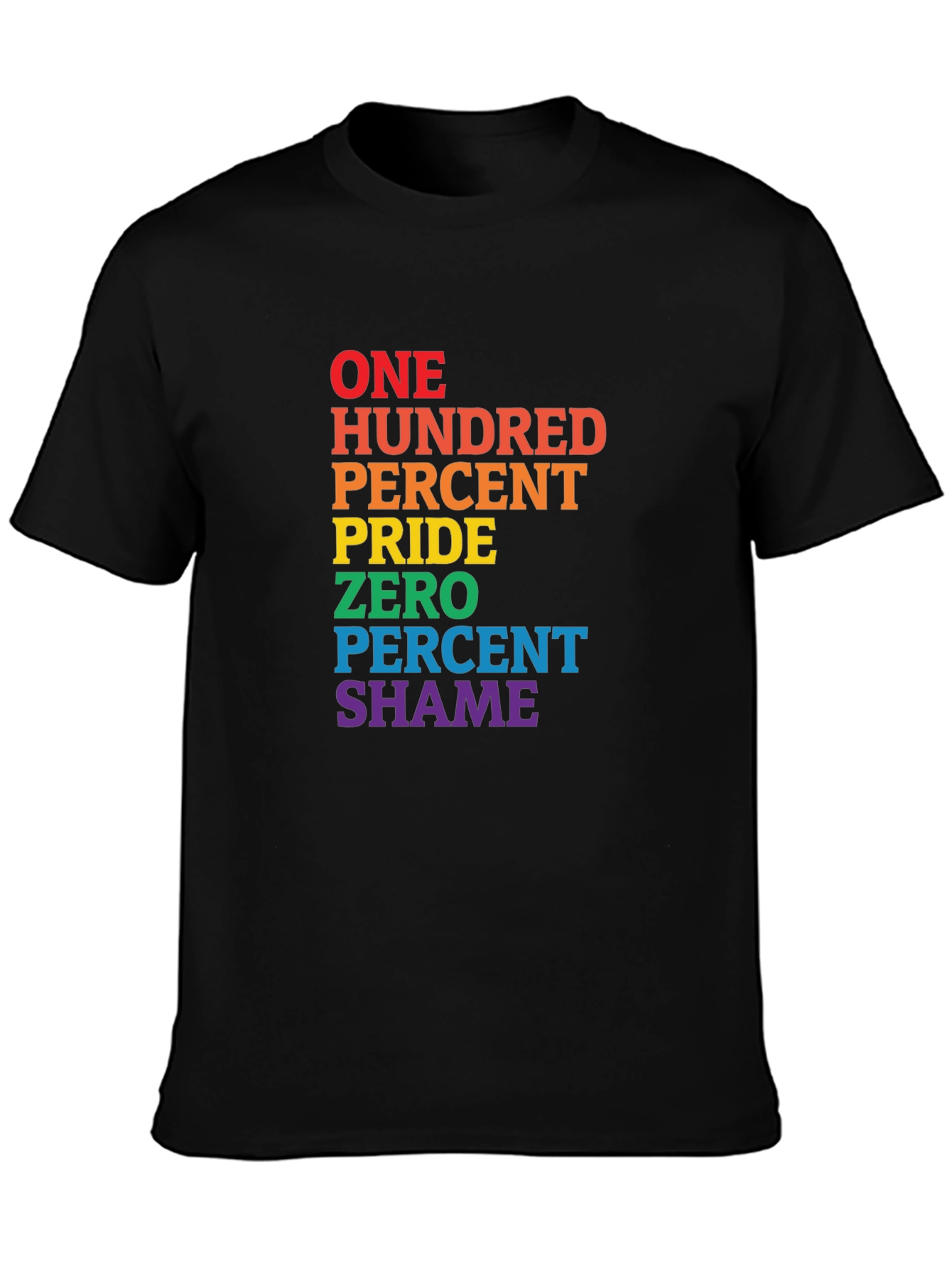Pride T-Shirt - 100 Percent Pride Zero Percent Shame