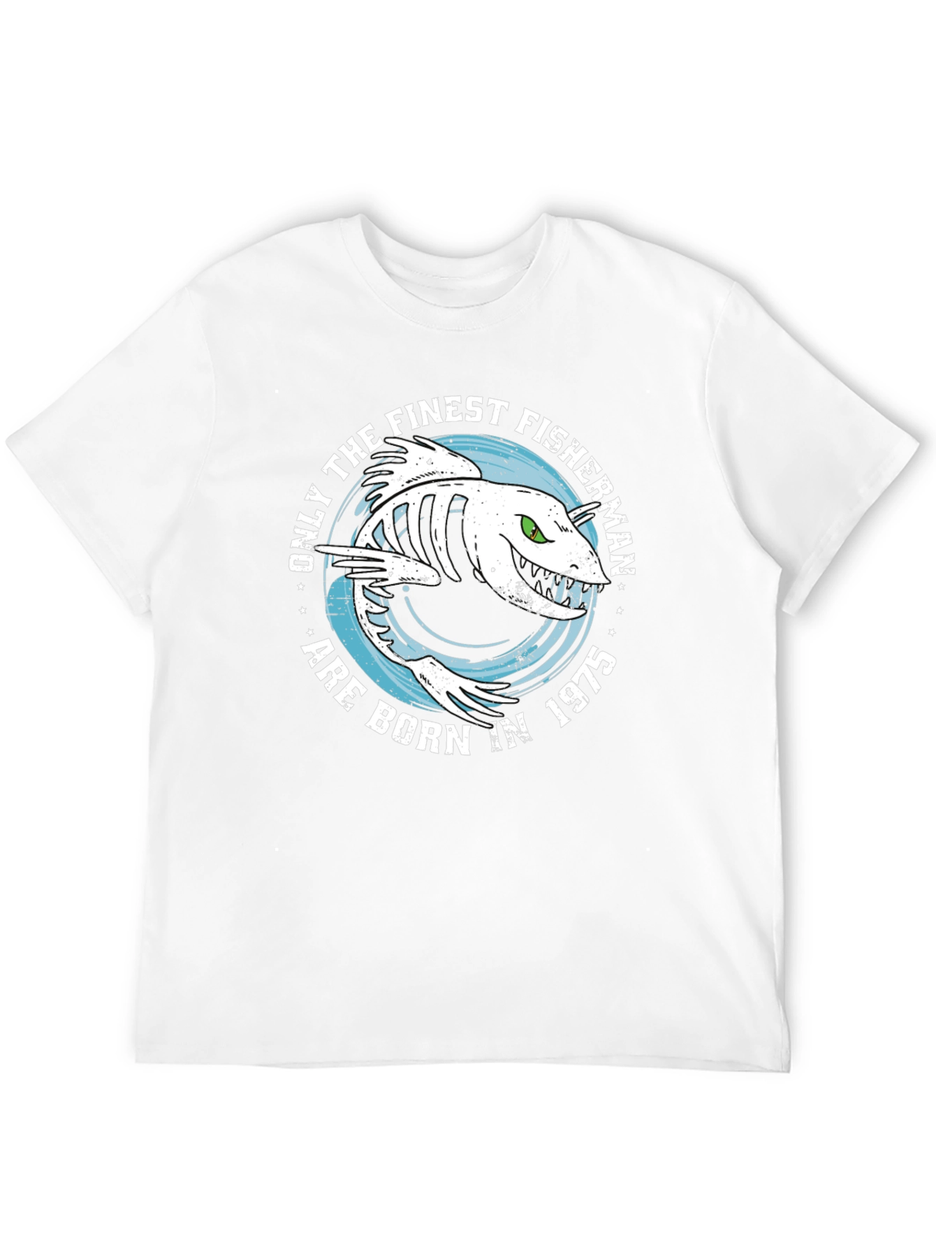 Finest Fisherman Born in 1975 Black T-Shirt