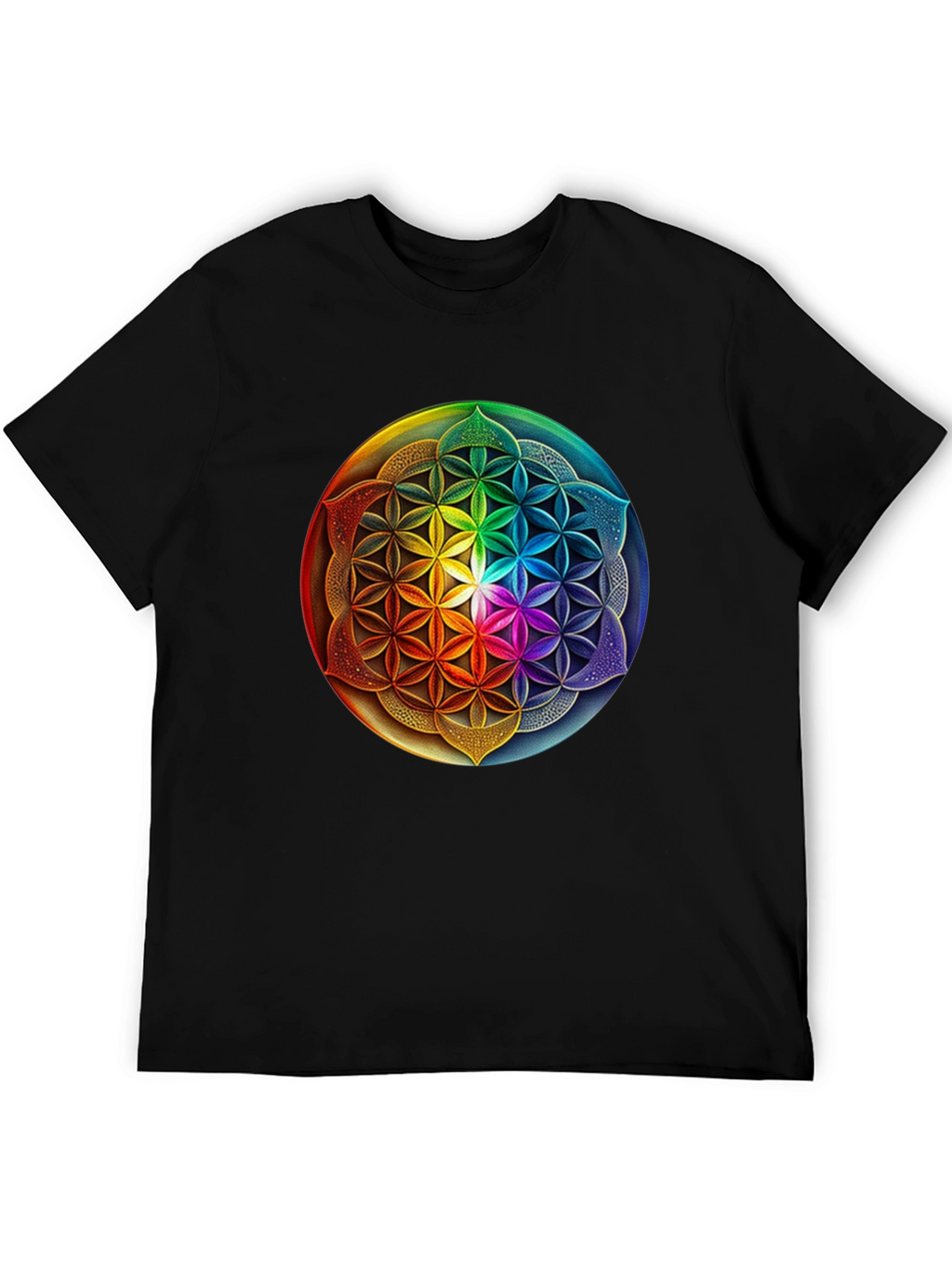 Rainbow Flower of Life Graphic Tee