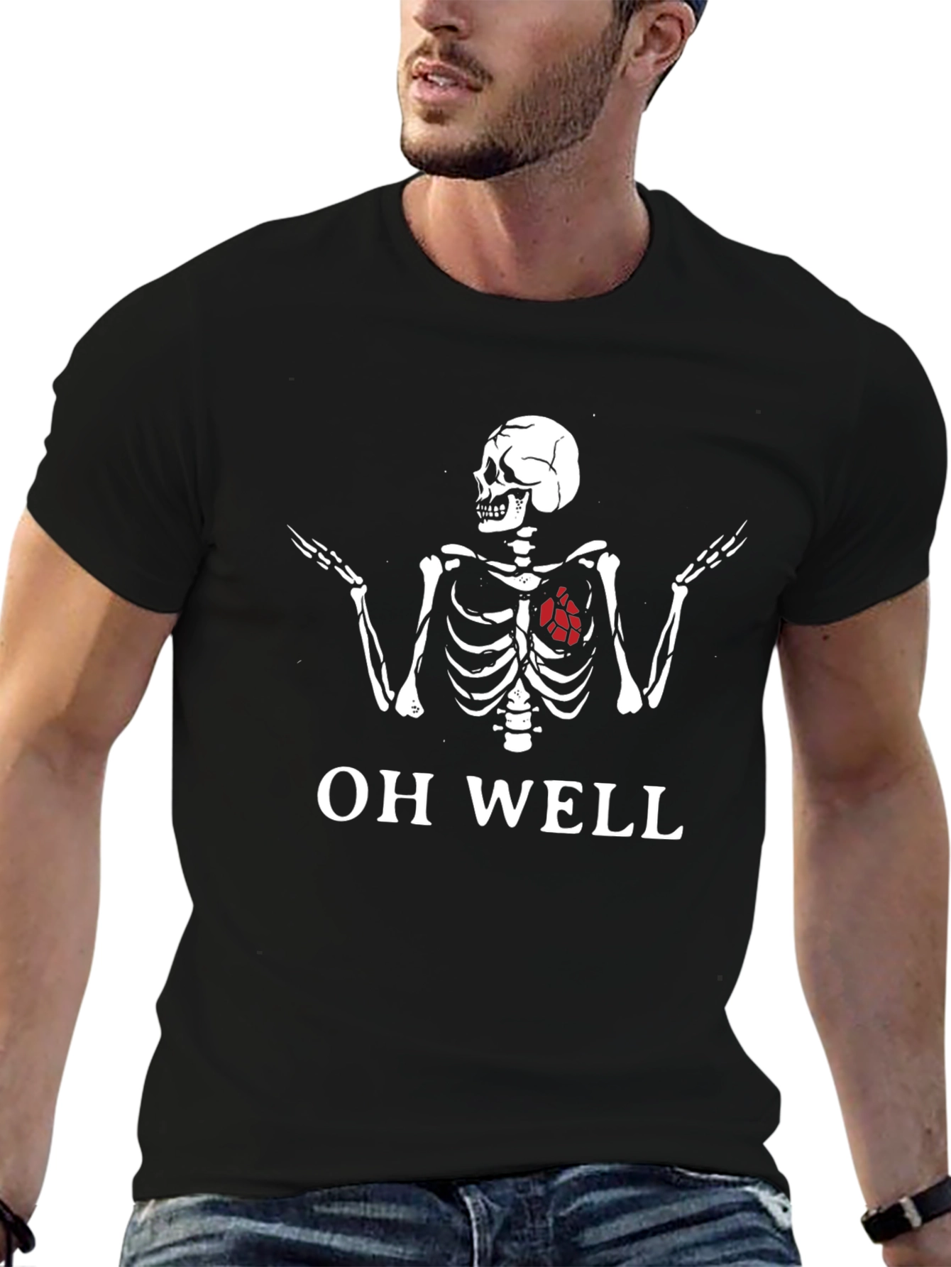 Oh Well Skeleton T-Shirt - Humorous Graphic Tee