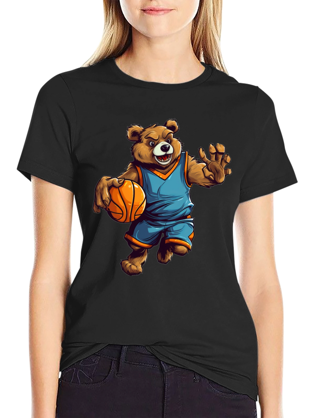 Bear Basketball Player Graphic Tee