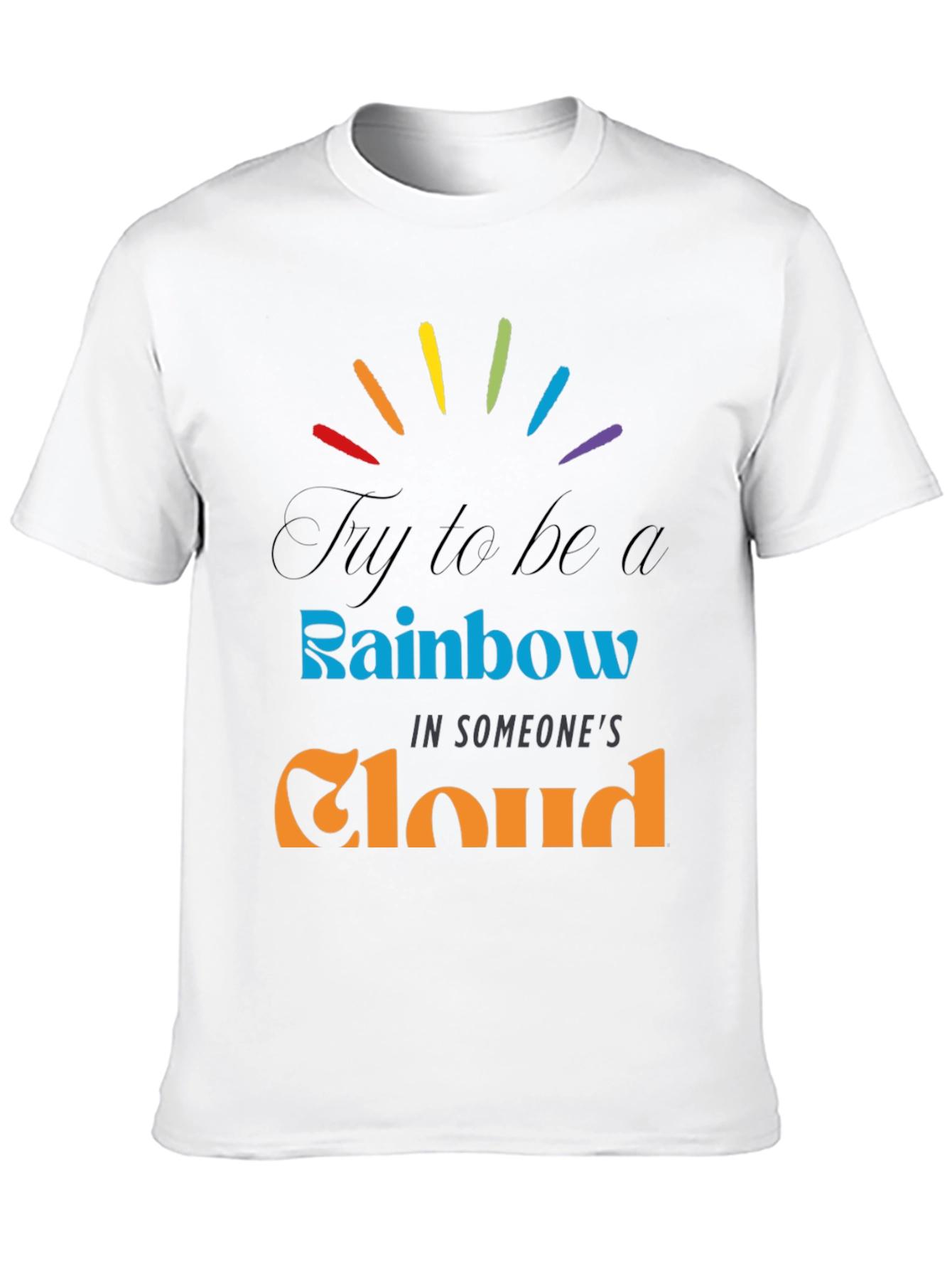 Rainbow Cloud Graphic Tee - Inspirational Comfort