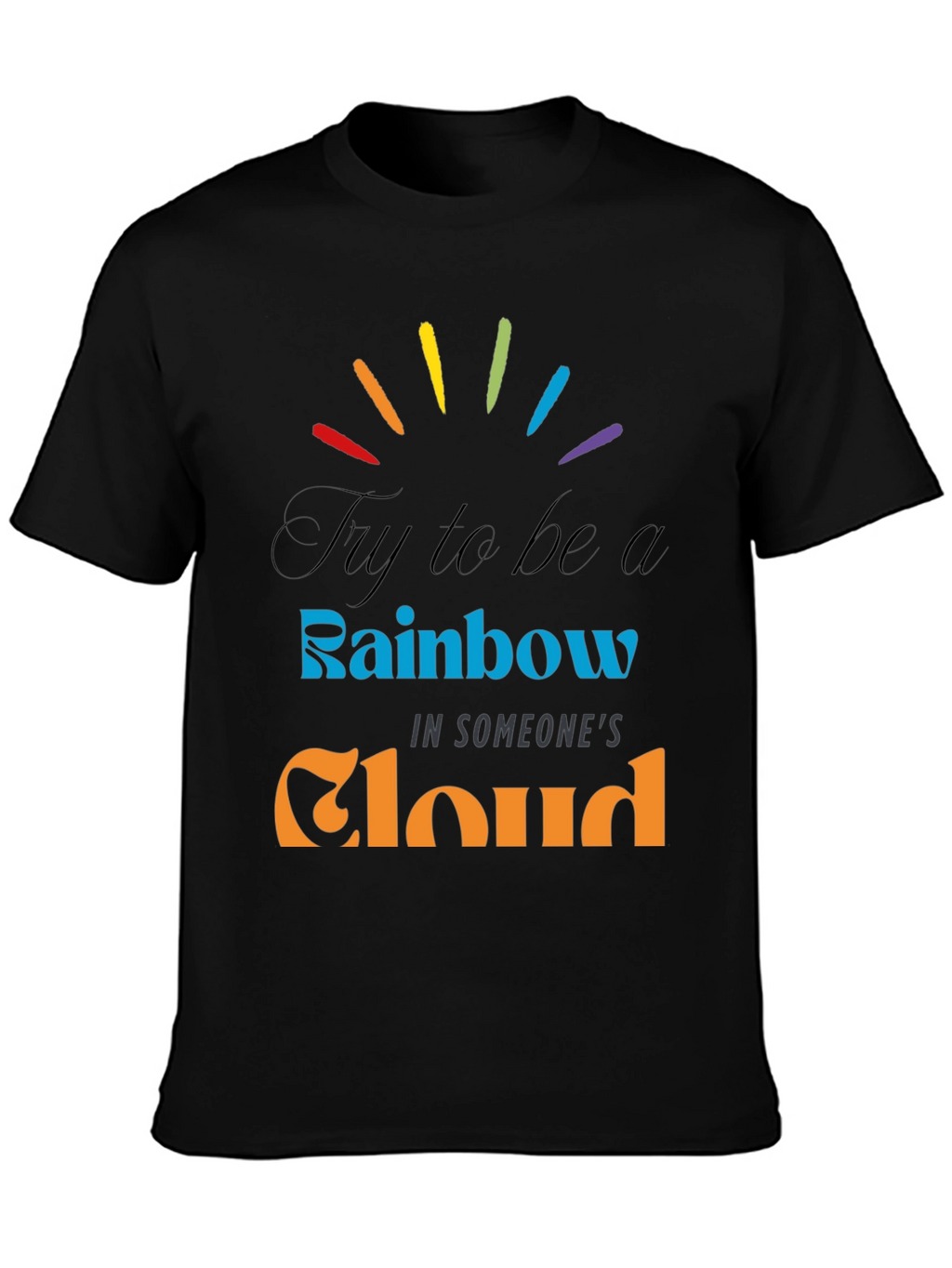 Rainbow Cloud Graphic Tee - Inspirational Comfort