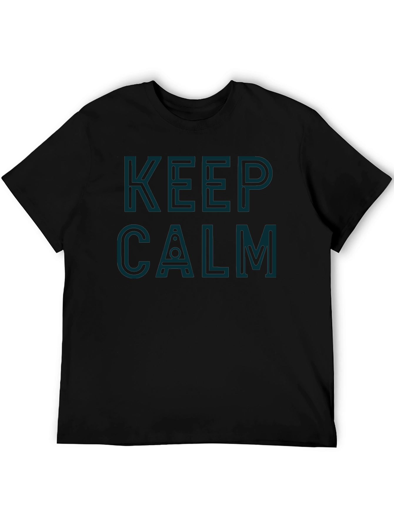 Keep Calm Stylish Graphic Tee - Black
