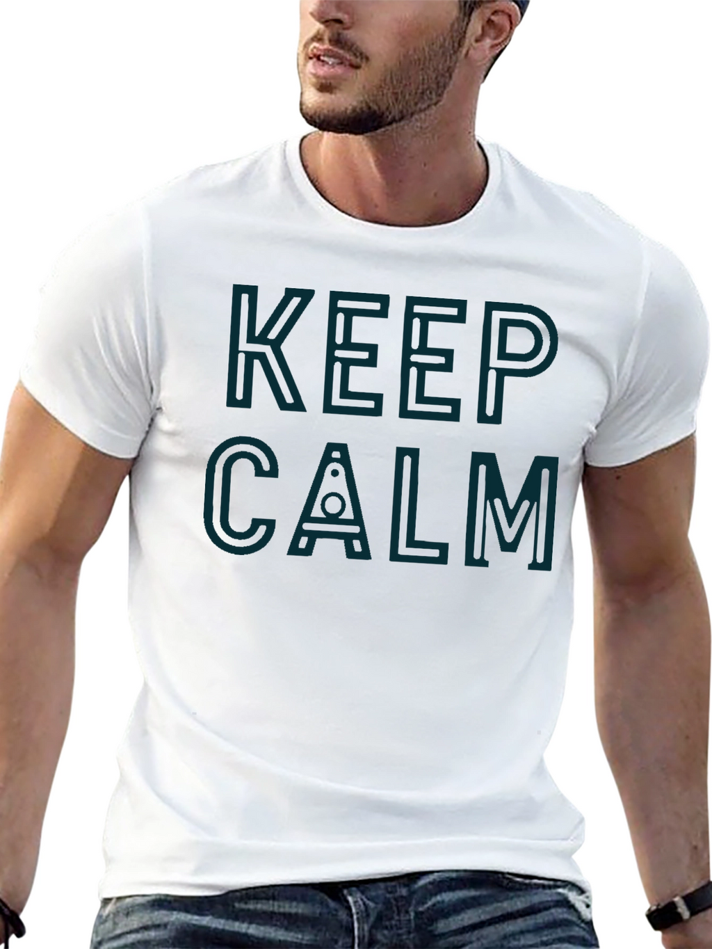 Keep Calm Stylish Graphic Tee - Black