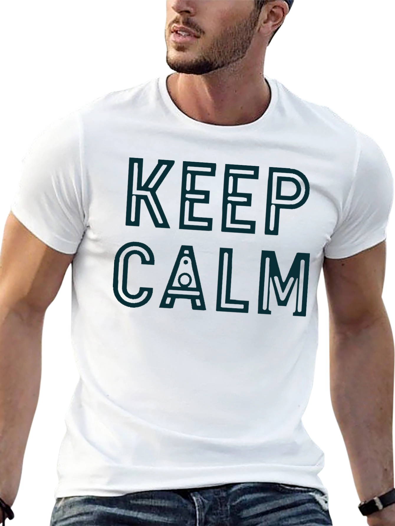 Keep Calm Stylish Graphic Tee - Black