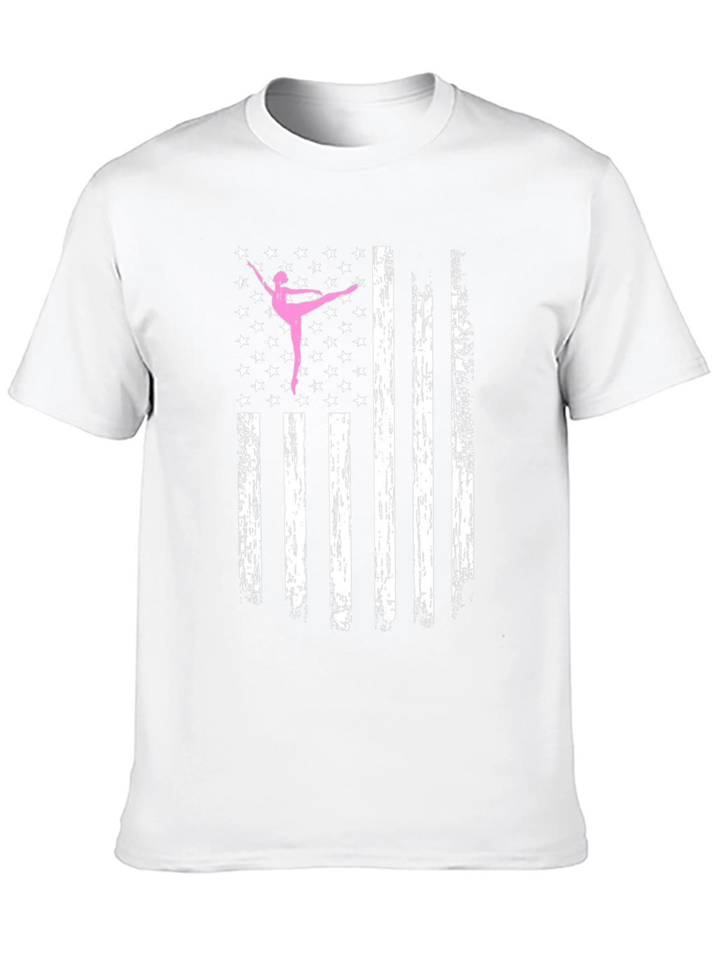 Ballet Dancer American Flag Black T-Shirt