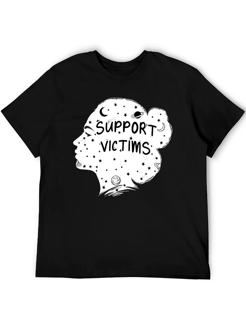 Support Victims Graphic Tee - Unisex Black T-Shirt