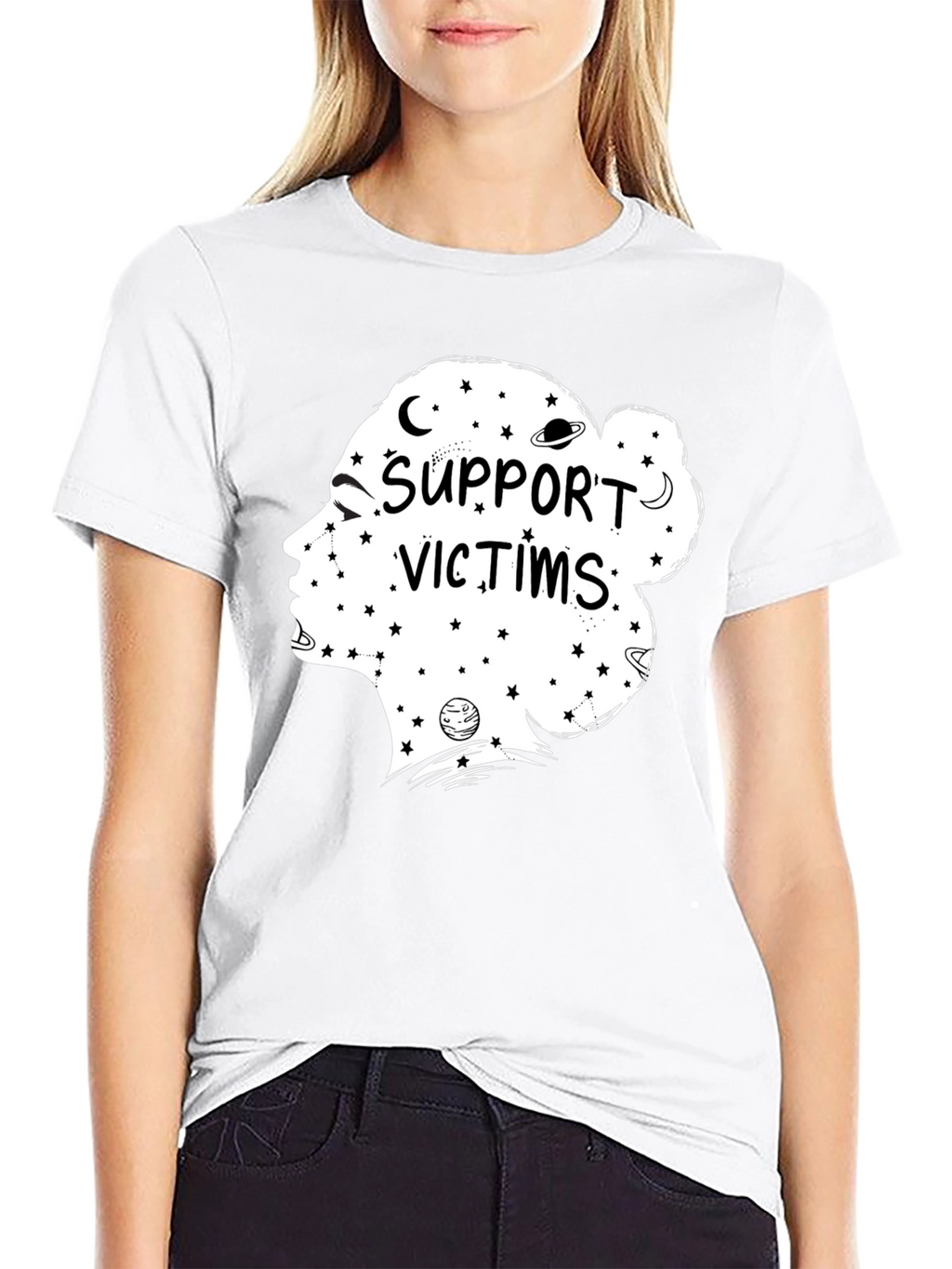 Support Victims Graphic Tee - Unisex Black T-Shirt