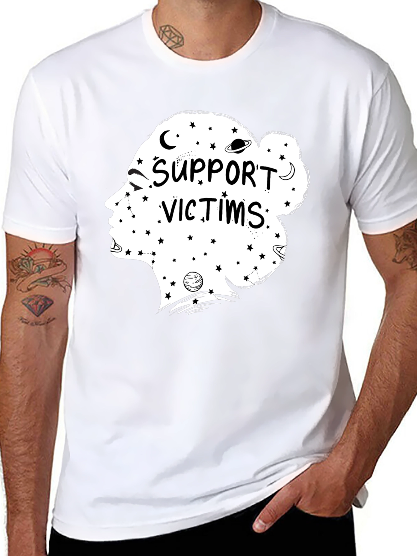 Support Victims Graphic Tee - Unisex Black T-Shirt