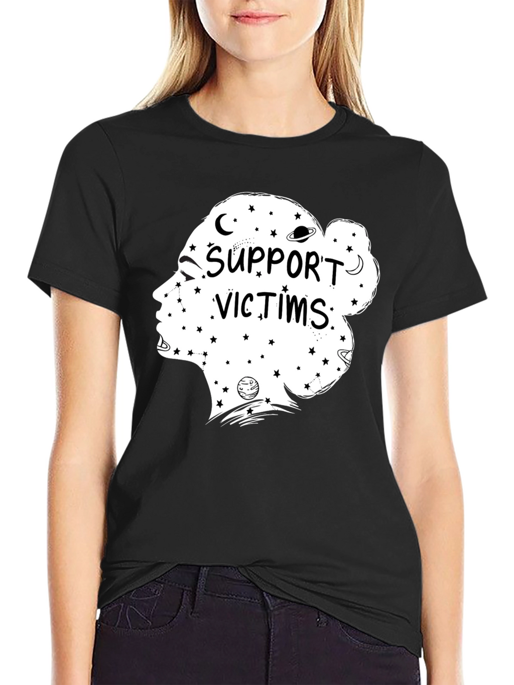 Support Victims Graphic Tee - Unisex Black T-Shirt