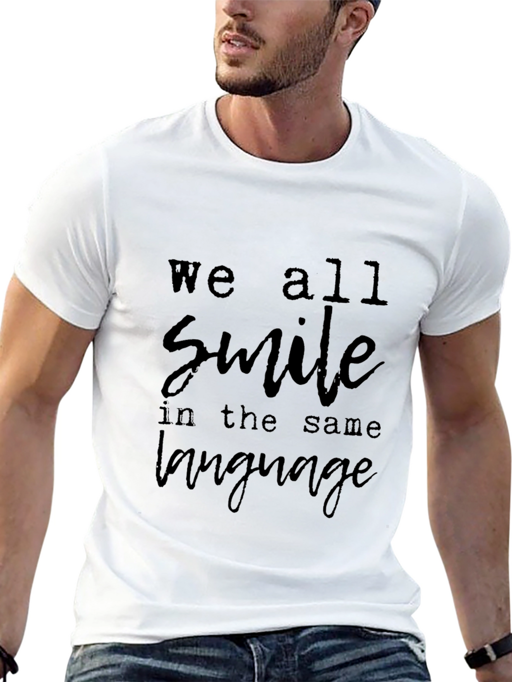 We All Smile T-Shirt - Black Casual Wear