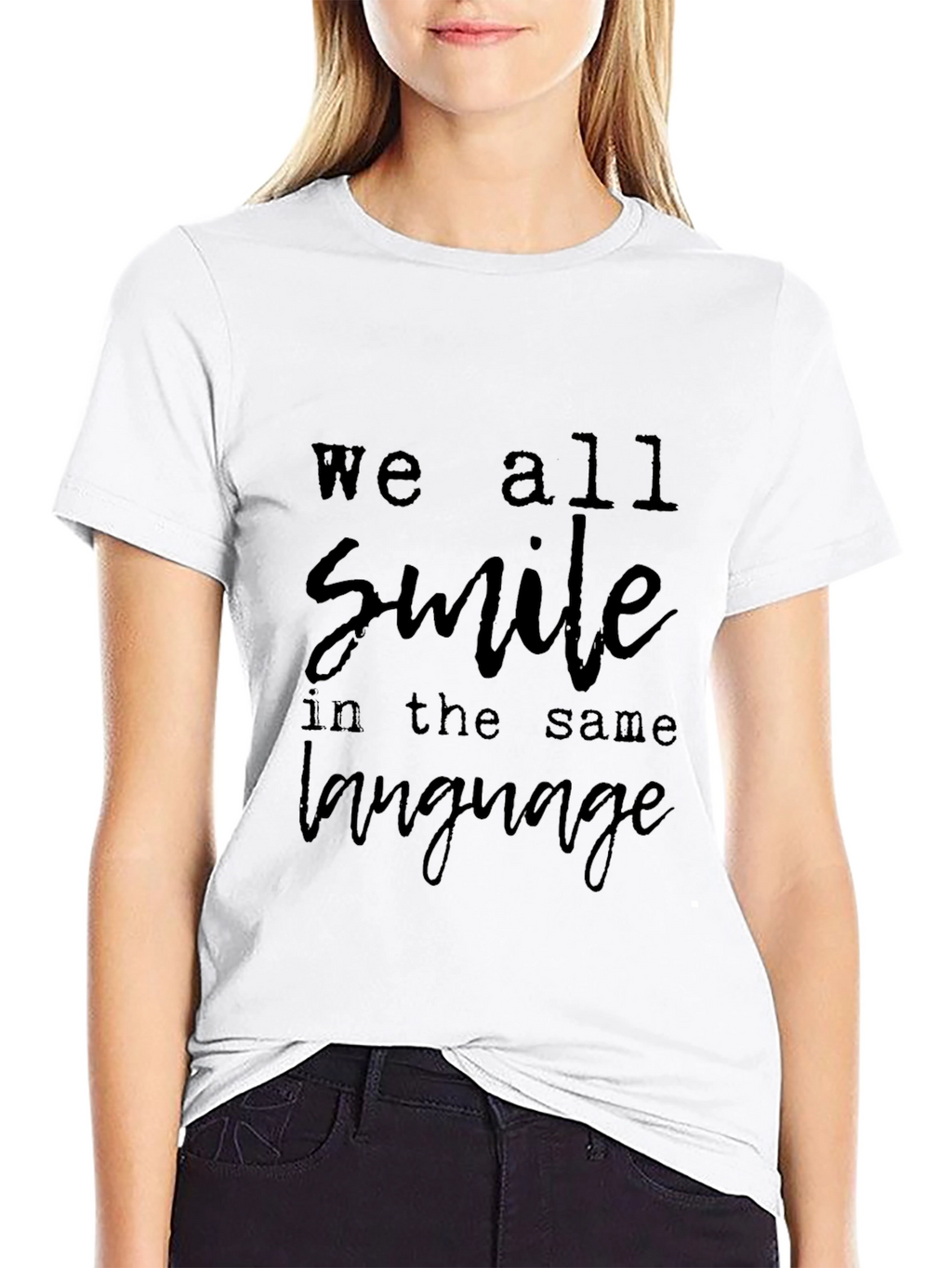 We All Smile T-Shirt - Black Casual Wear