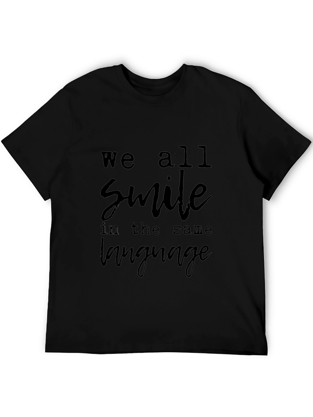 We All Smile T-Shirt - Black Casual Wear