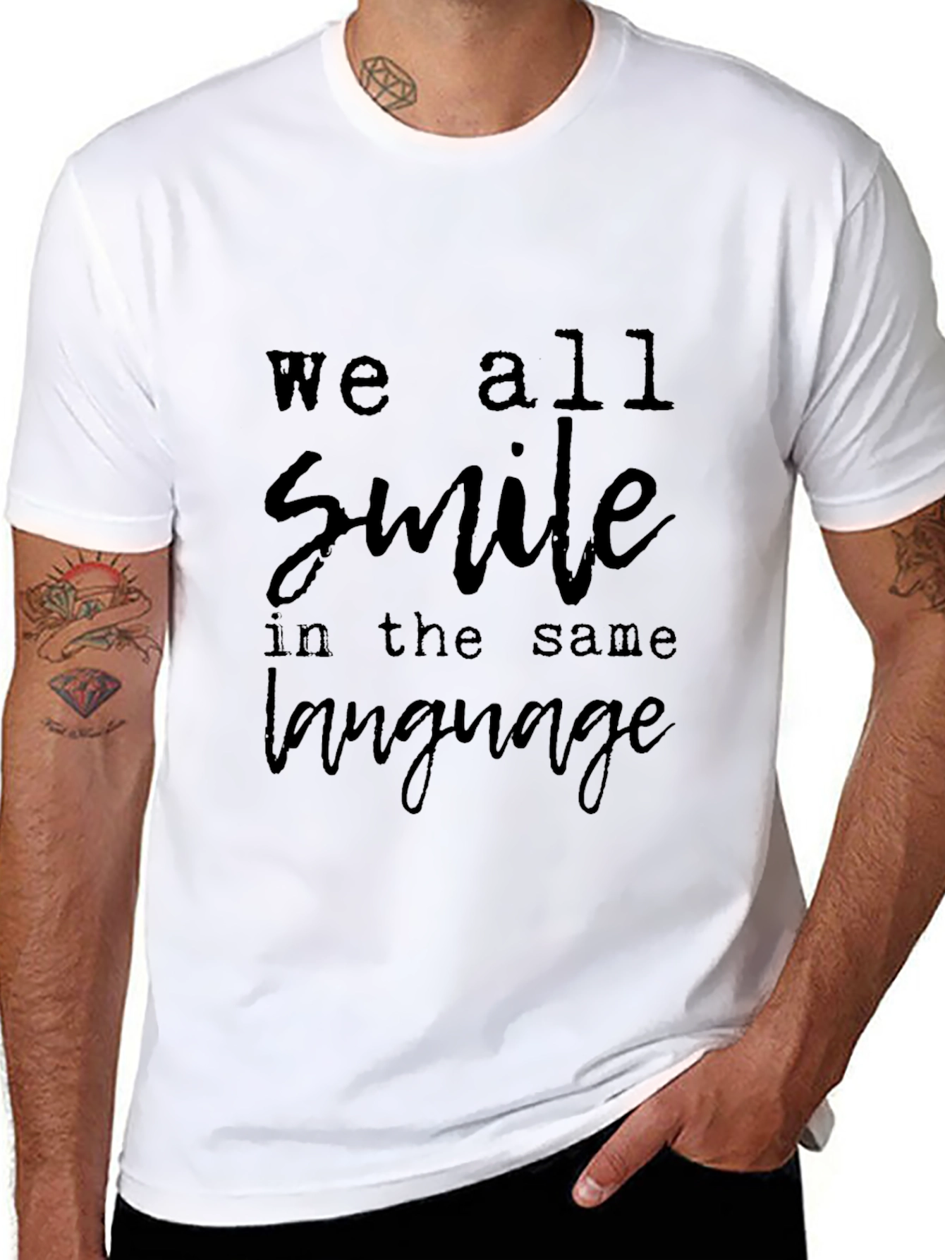 We All Smile T-Shirt - Black Casual Wear