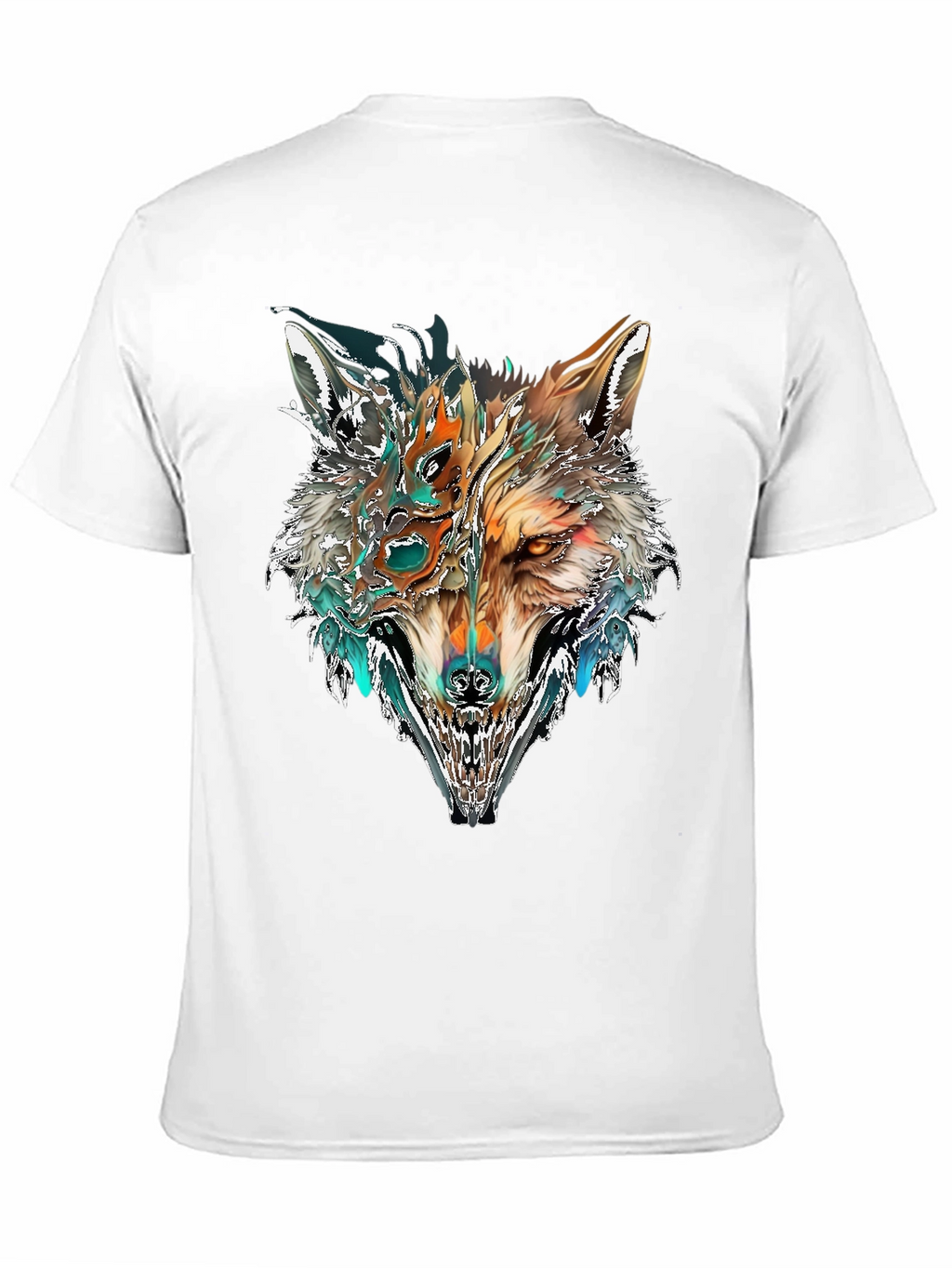Abstract Wolf Graphic T-Shirt - Black