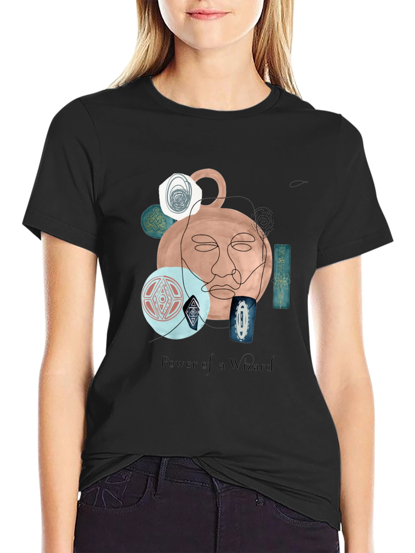 Wizard Art Graphic T-Shirt - Unique Abstract Design