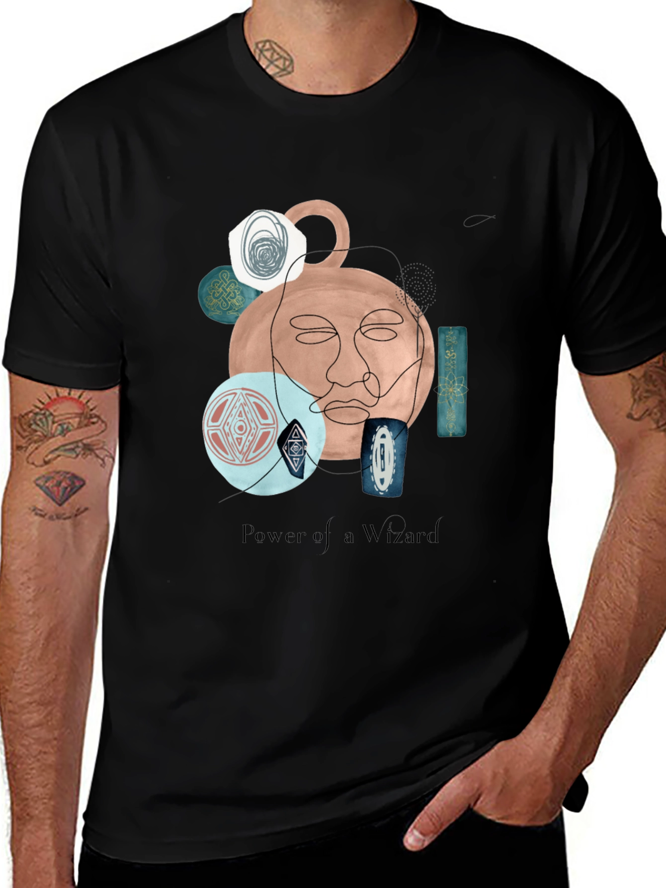 Wizard Art Graphic T-Shirt - Unique Abstract Design