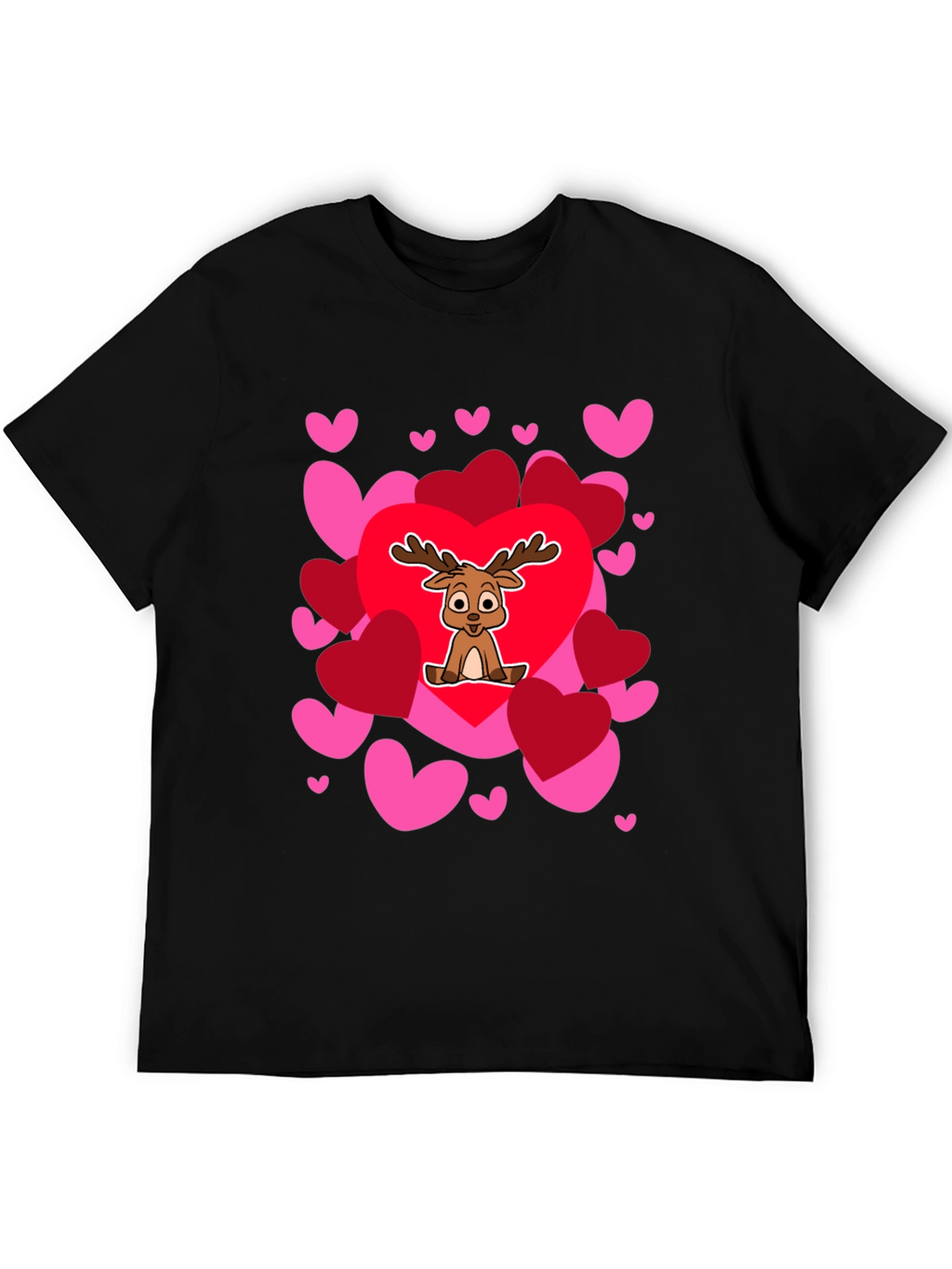 Reindeer Love Heart Valentines Day T-Shirt