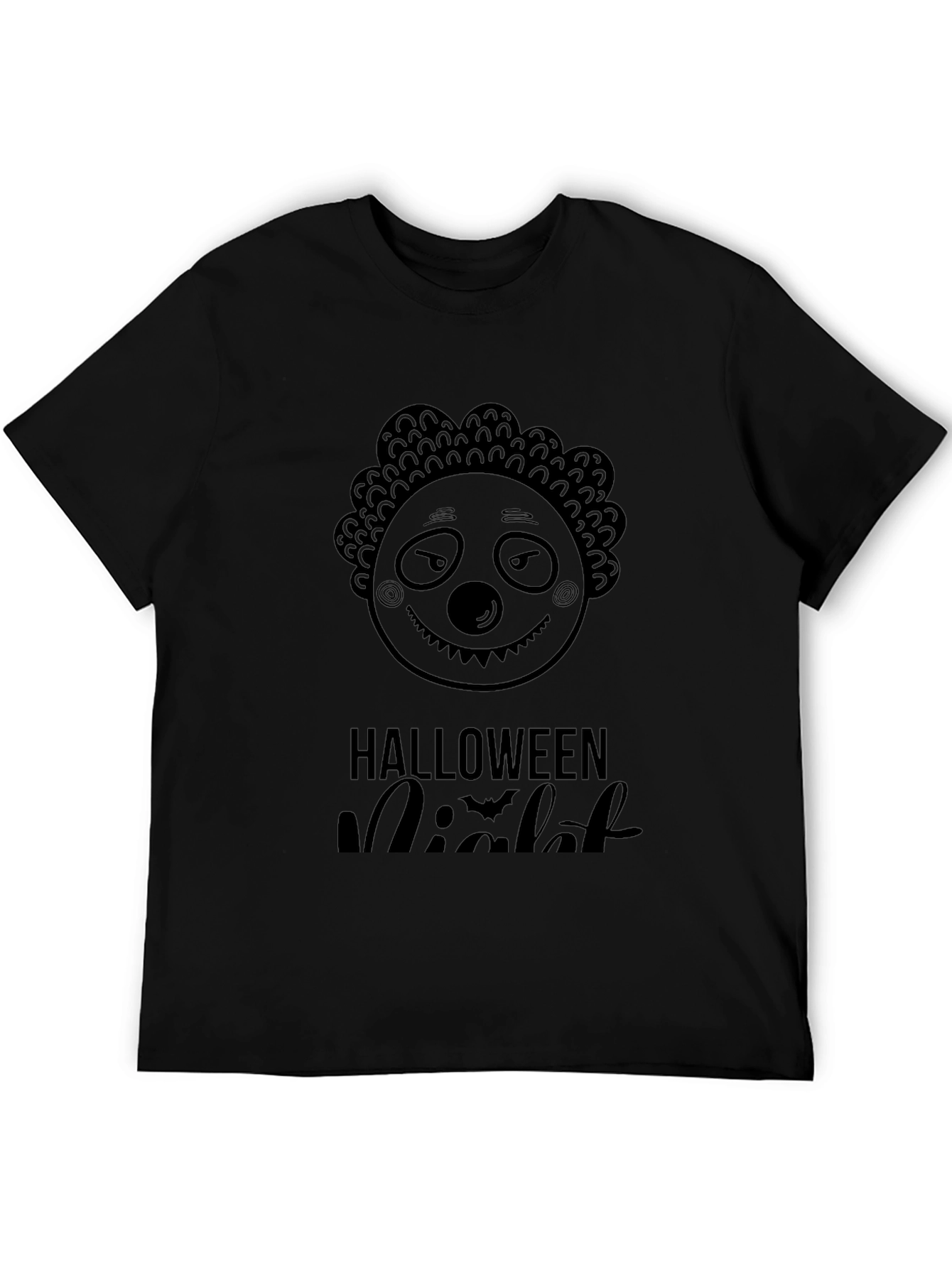 Halloween Night Clown Graphic Black T-Shirt