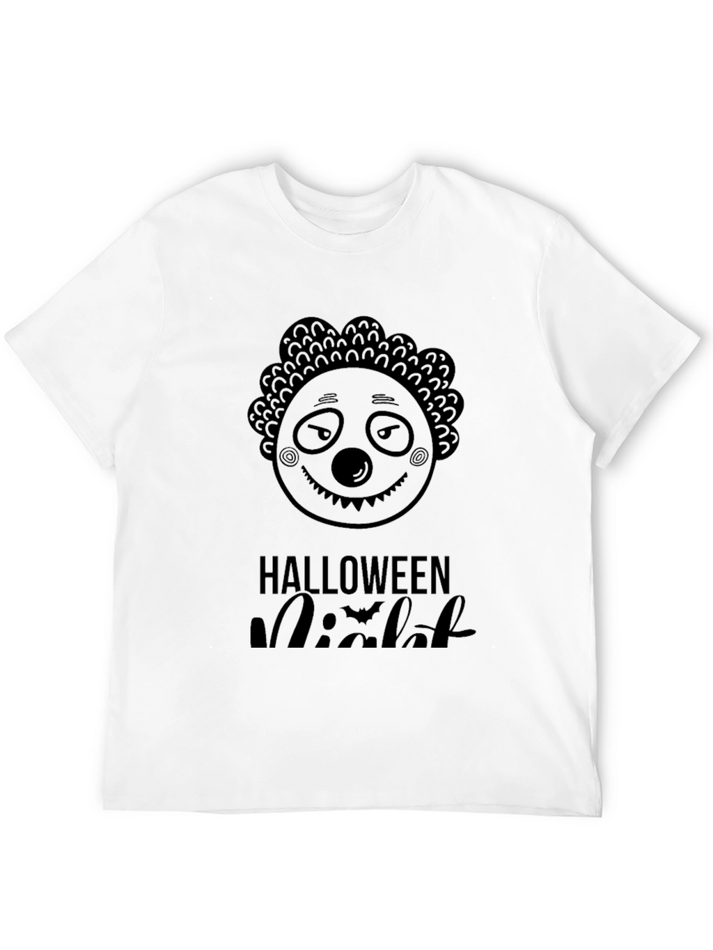 Halloween Night Clown Graphic Black T-Shirt