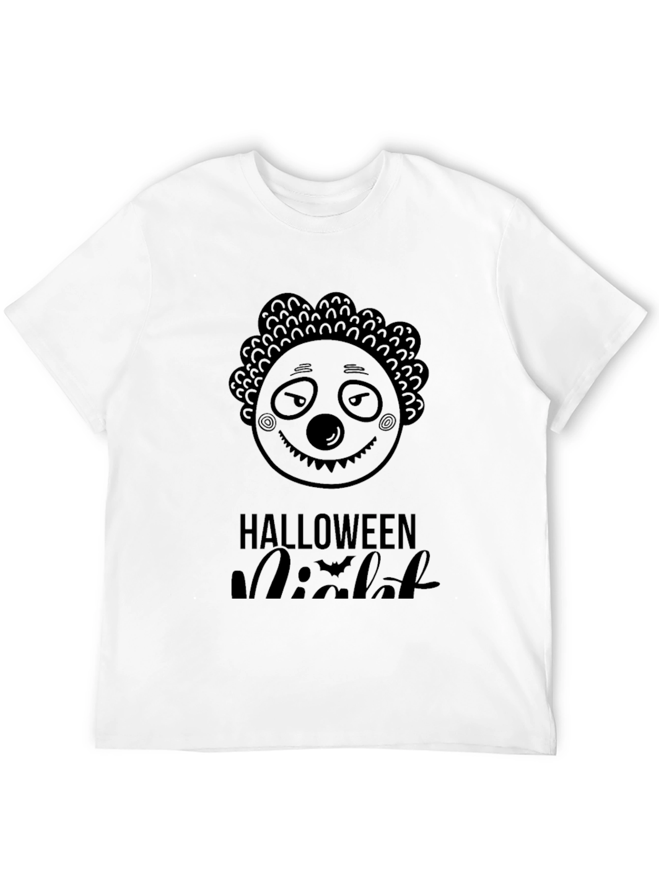 Halloween Night Clown Graphic Black T-Shirt
