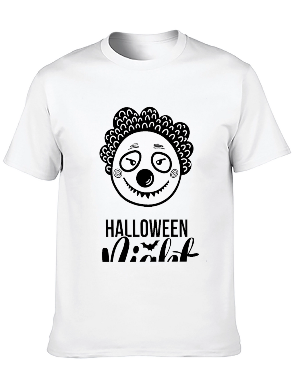 Halloween Night Clown Graphic Black T-Shirt