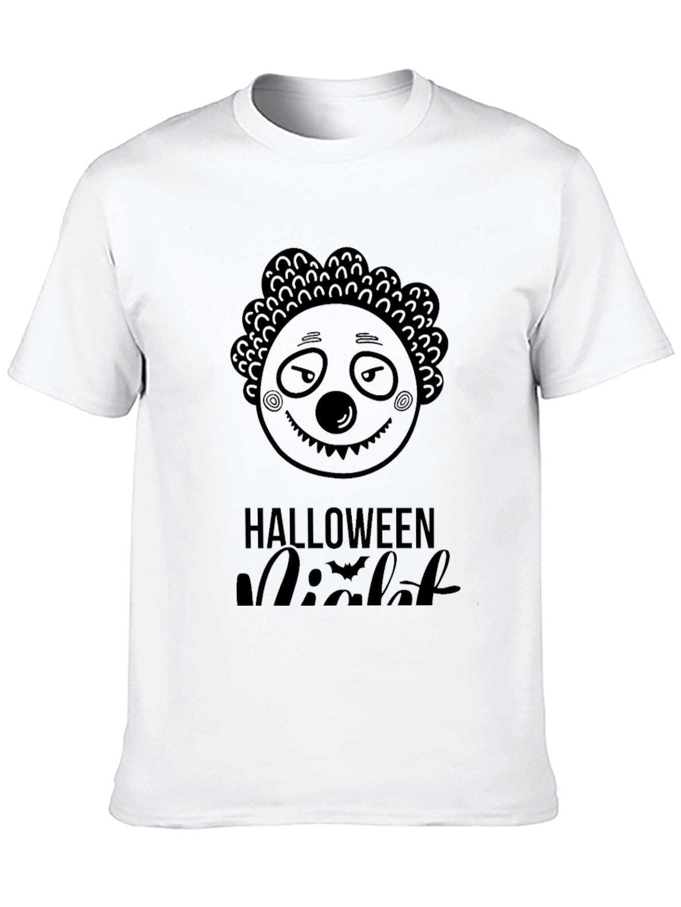 Halloween Night Clown Graphic Black T-Shirt