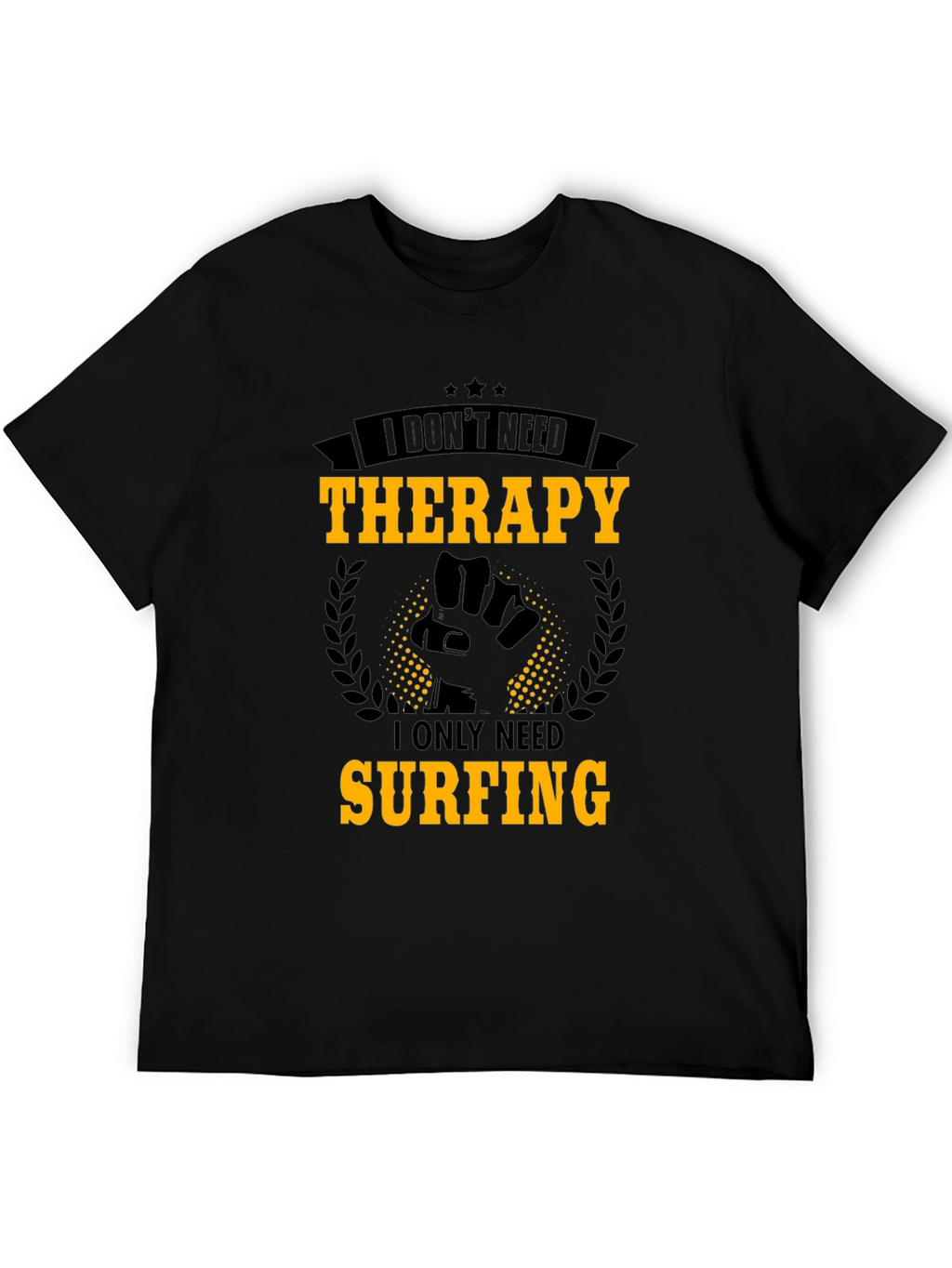 Surfing Therapy Graphic Tee - Mens Black T-Shirt