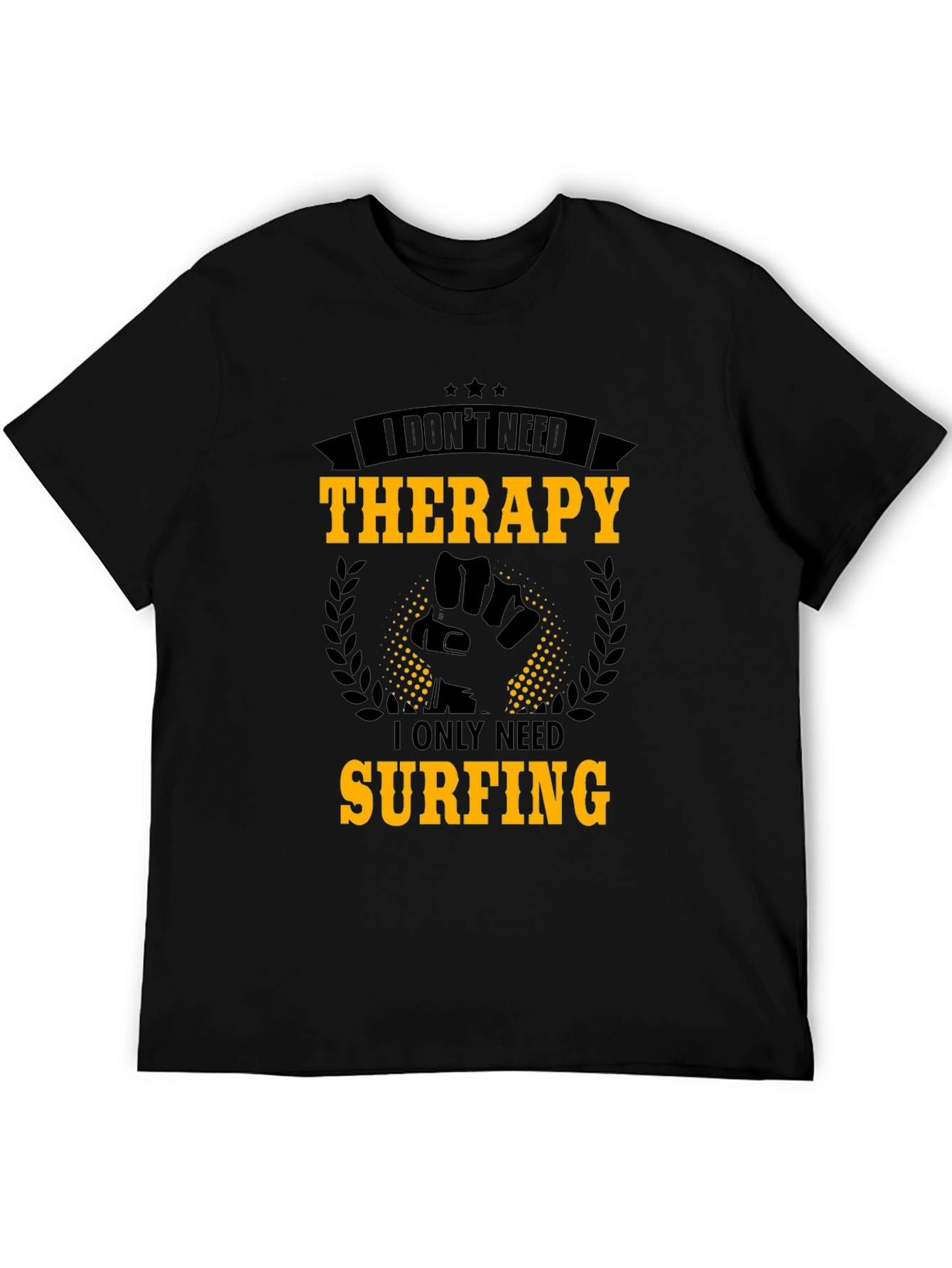 Surfing Therapy Graphic Tee - Mens Black T-Shirt