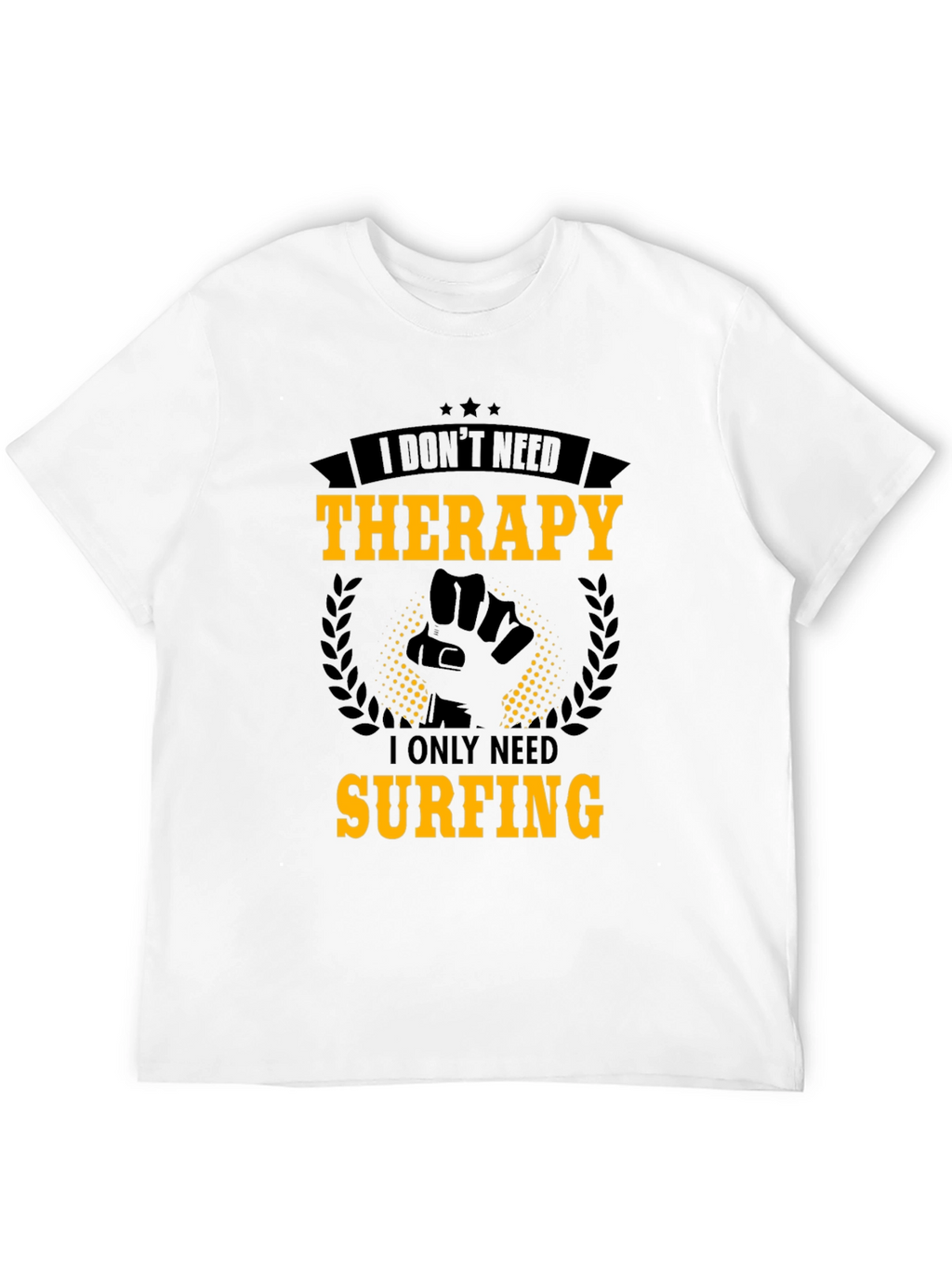Surfing Therapy Graphic Tee - Mens Black T-Shirt