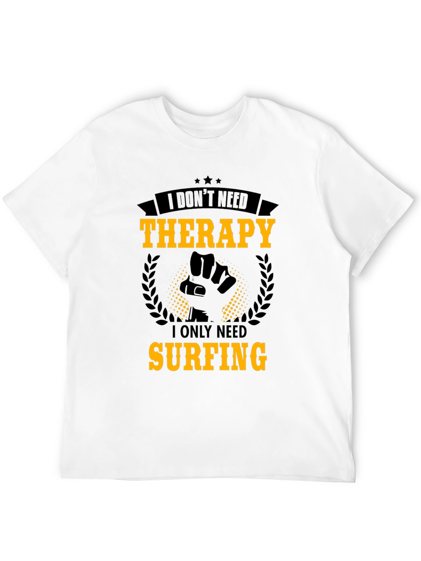 Surfing Therapy Graphic Tee - Mens Black T-Shirt