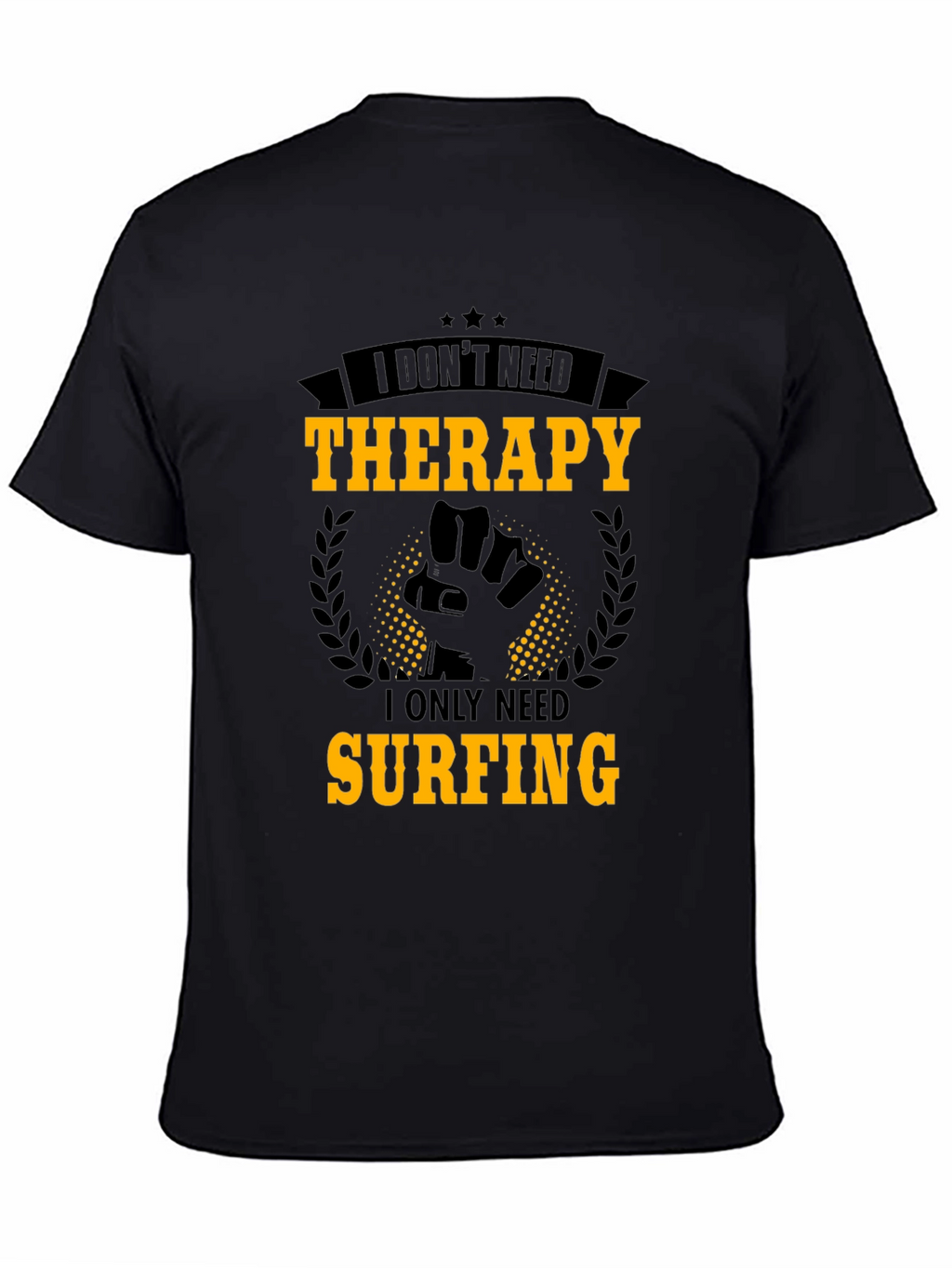 Surfing Therapy Graphic Tee - Mens Black T-Shirt