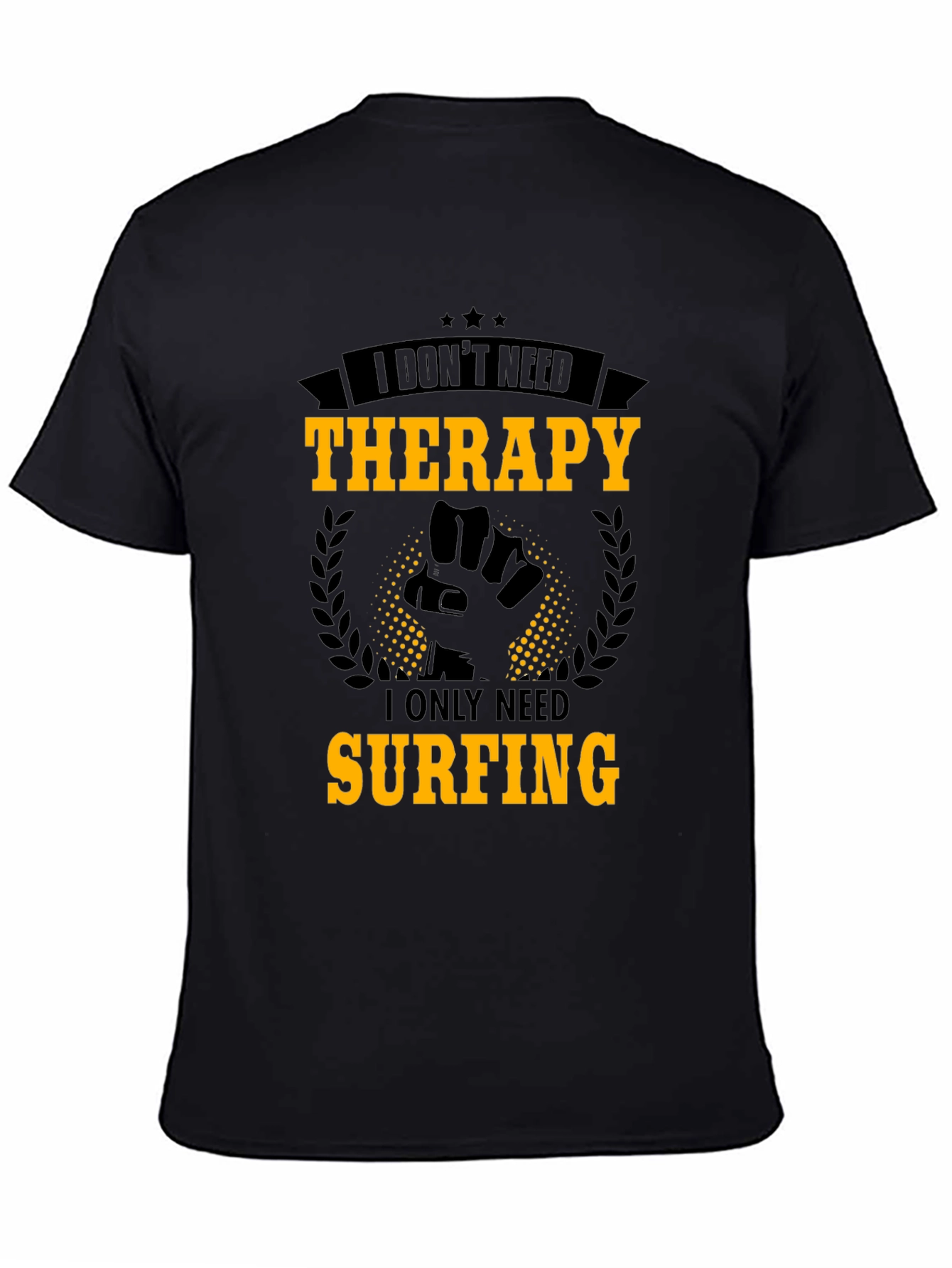 Surfing Therapy Graphic Tee - Mens Black T-Shirt